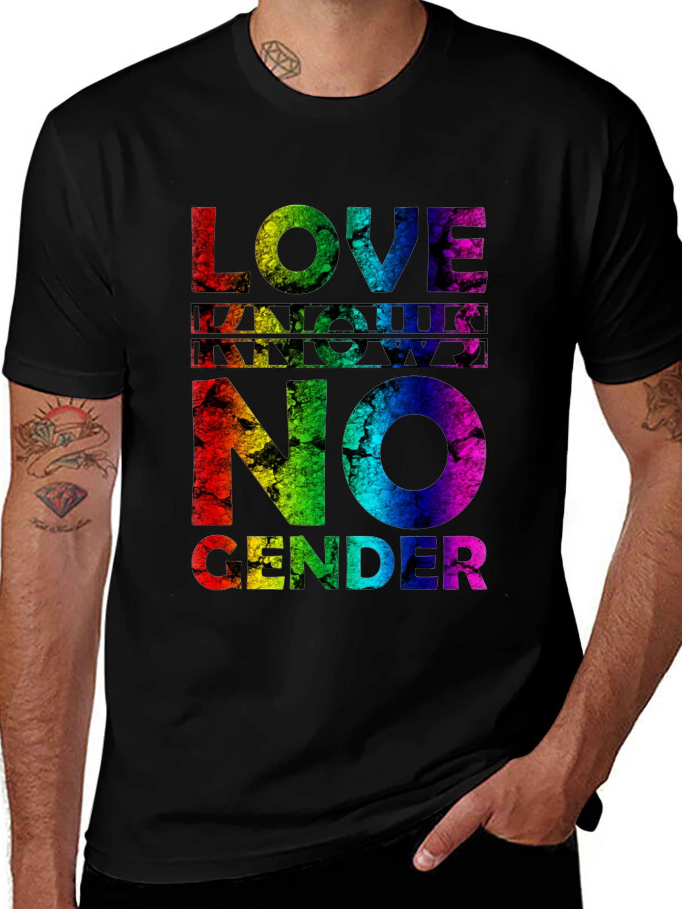 Love Knows No Gender Pride T-Shirt - Rainbow