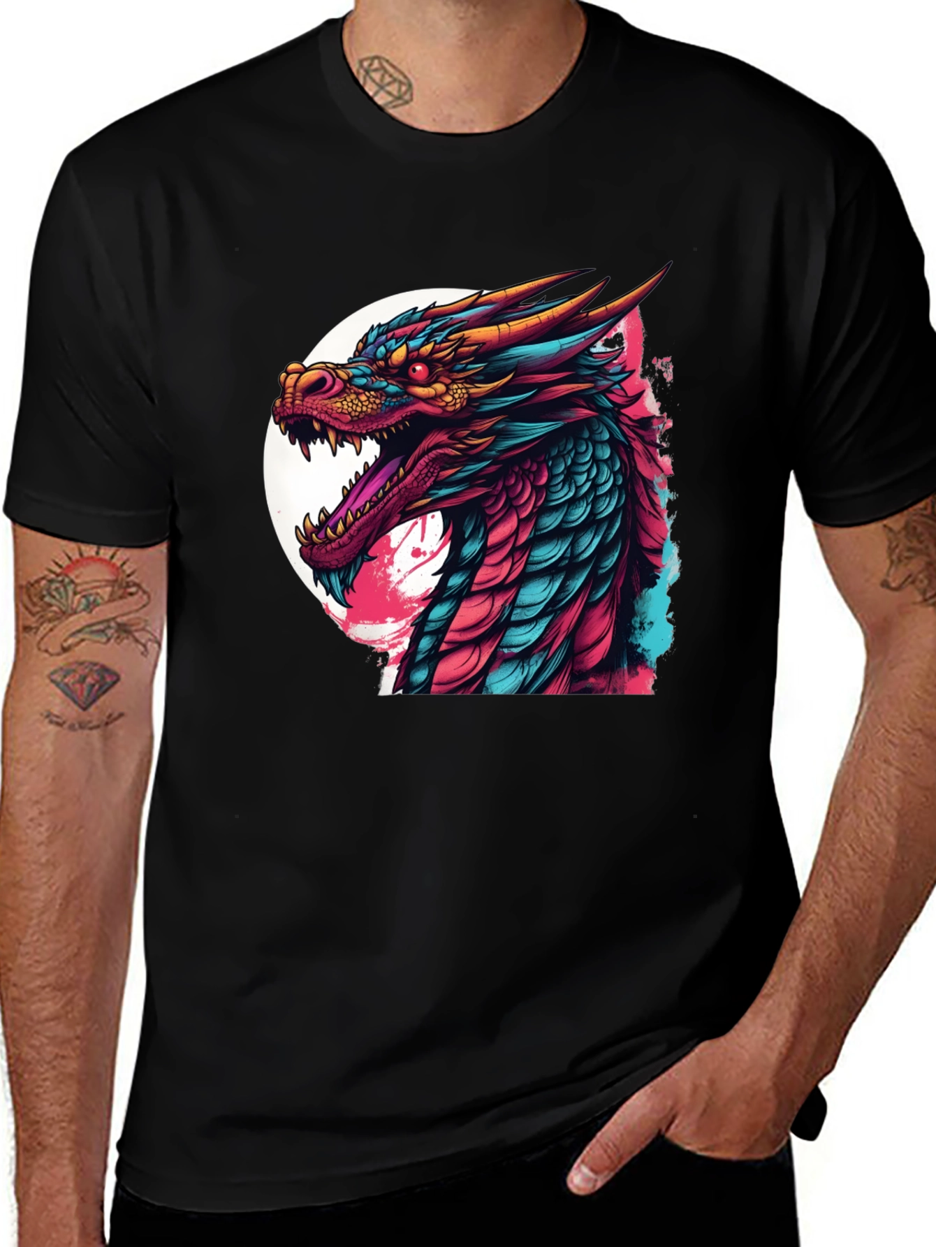 Variant 4 of Dragon Graphic T-Shirt - Bold & Colorful Design