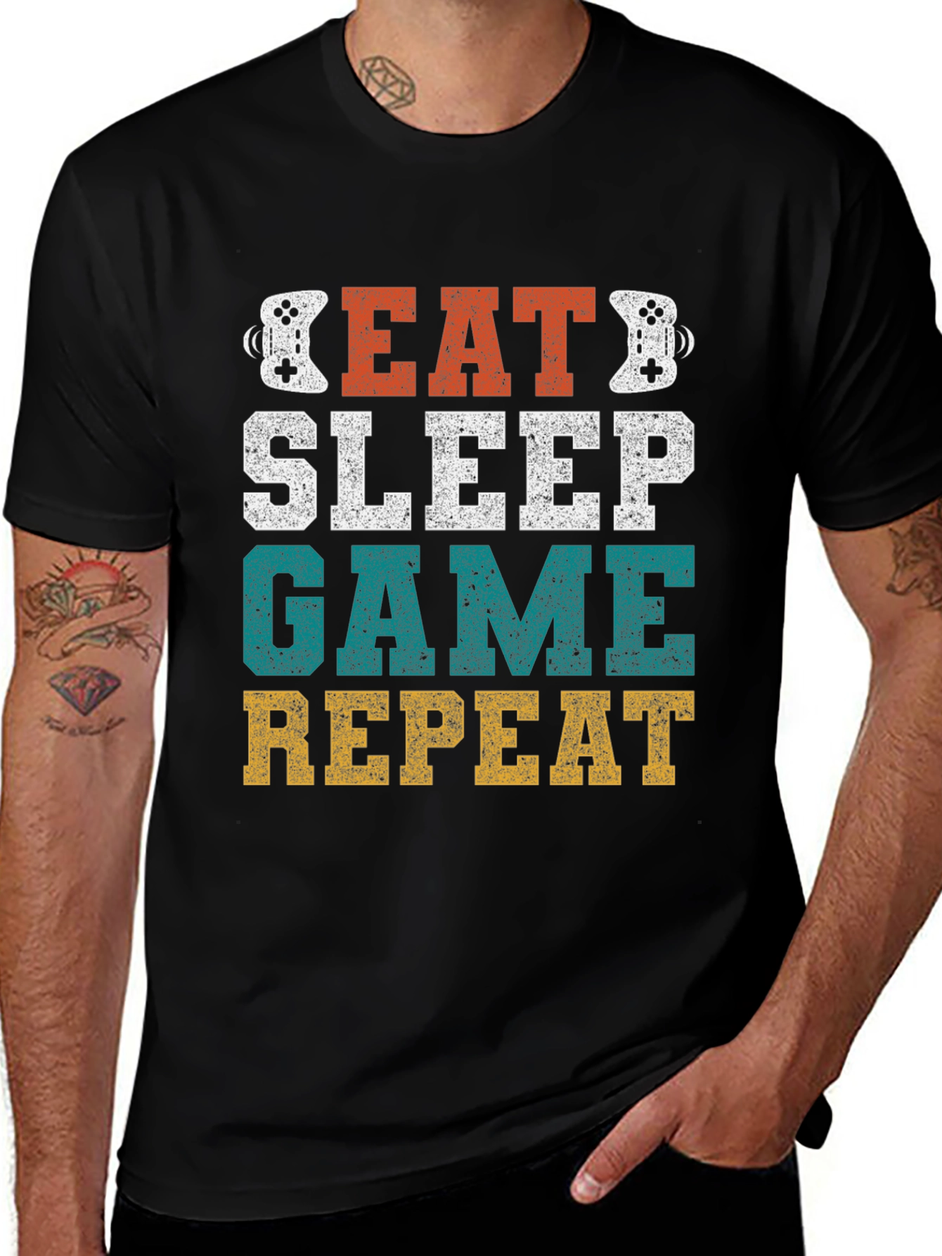 Variant 10 of Eat Sleep Game Repeat Graphic Tee