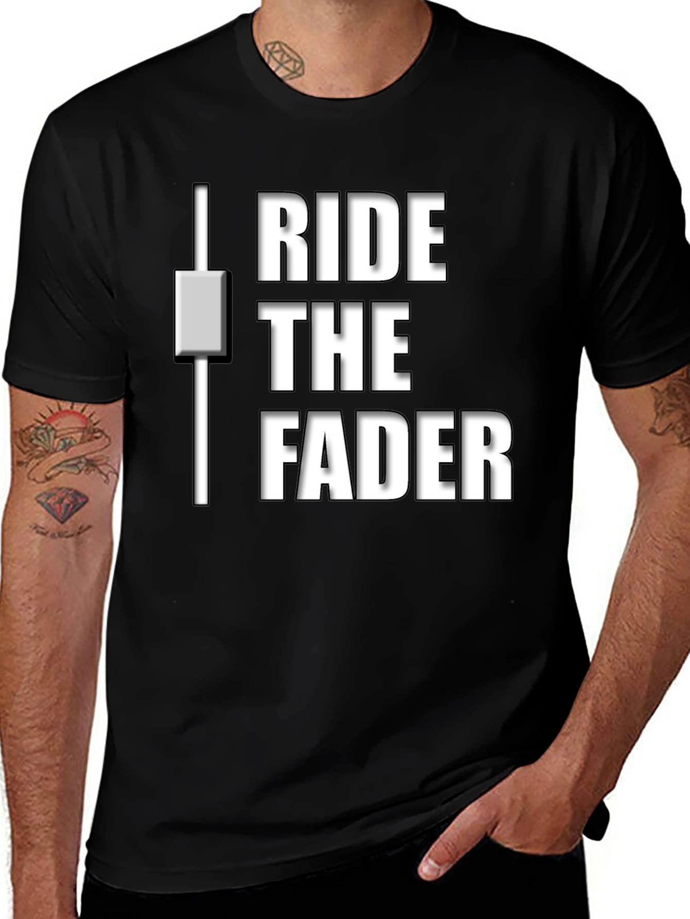 Variant 26 of Ride the Fader Black Graphic Tee