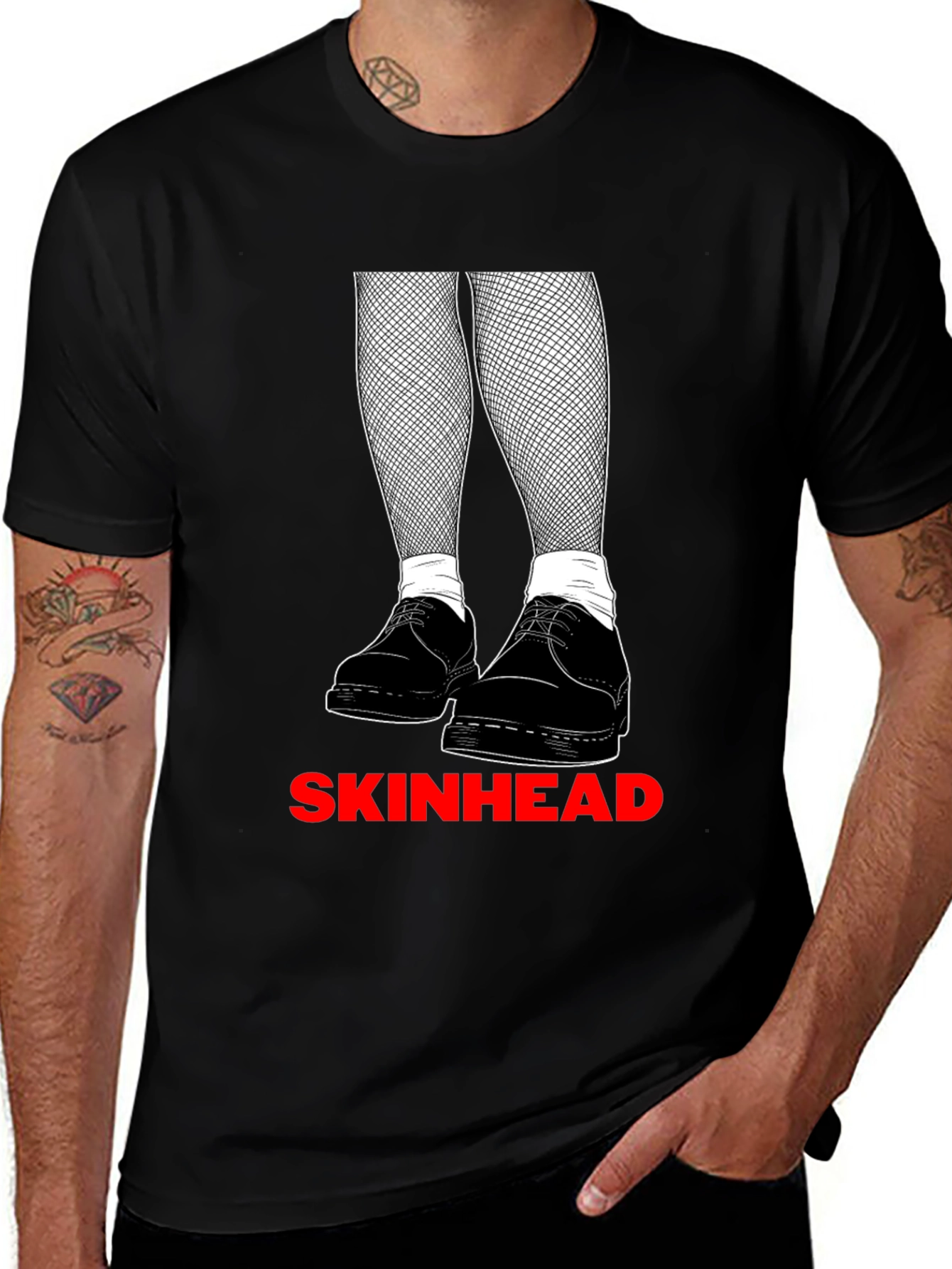 Variant 6 of Skinhead Graphic Tee - Black Crew Neck T-Shirt