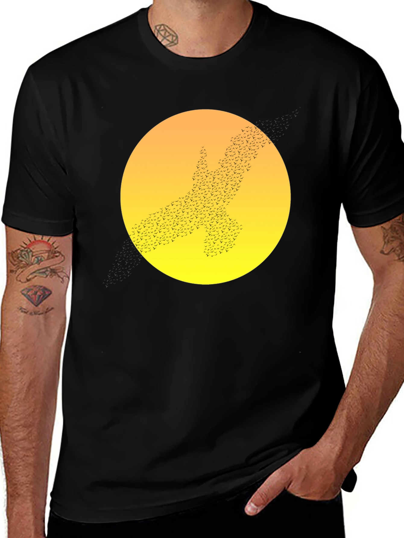 Variant 2 of Eagle Flock Black Graphic Tee