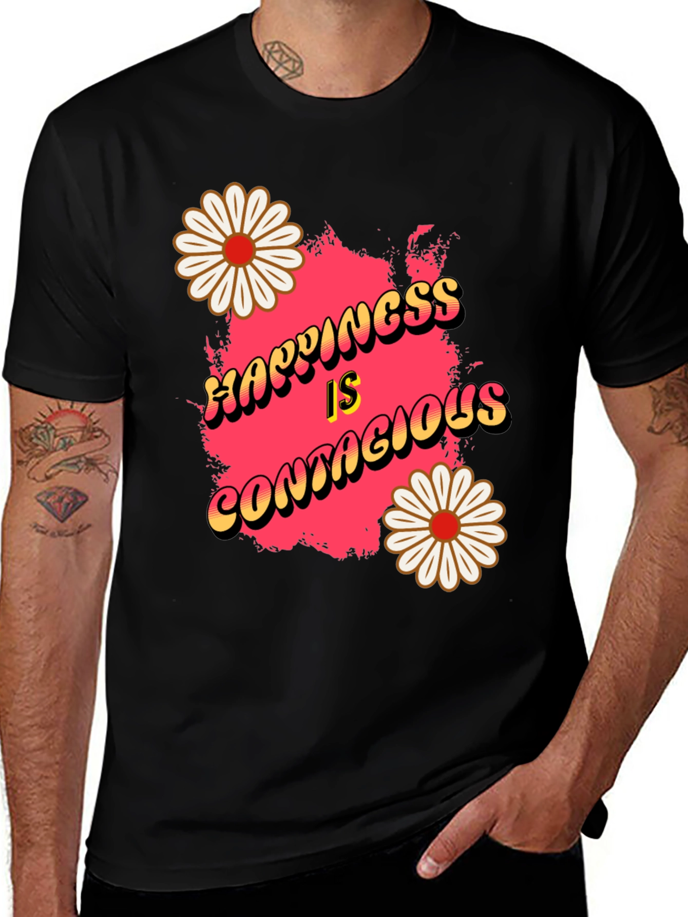 Variant 11 of Happiness Is Contagious Graphic T-Shirt