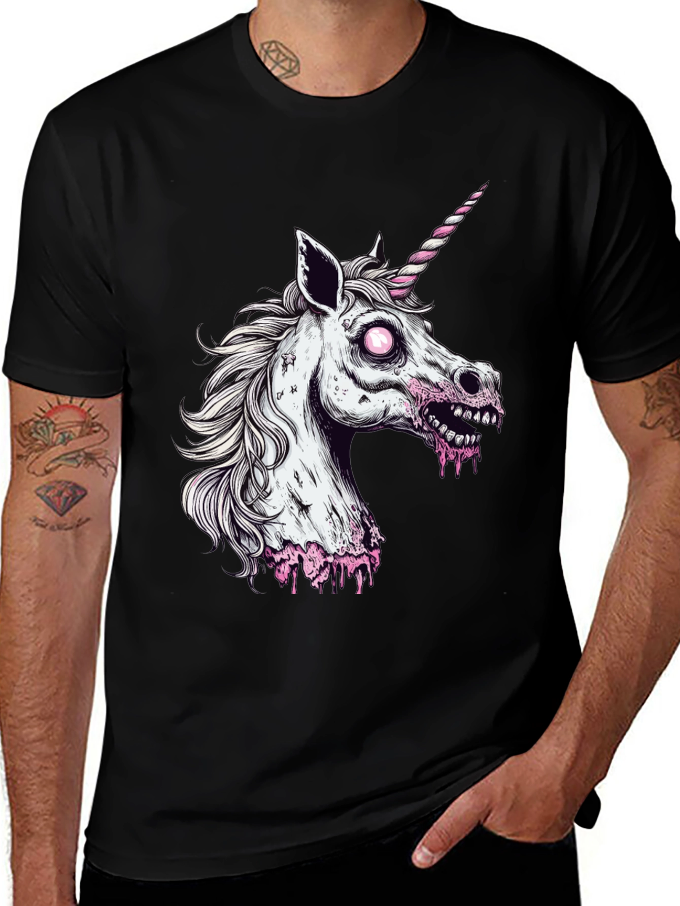 Variant 18 of Zombie Unicorn Graphic T-Shirt - Horror Style