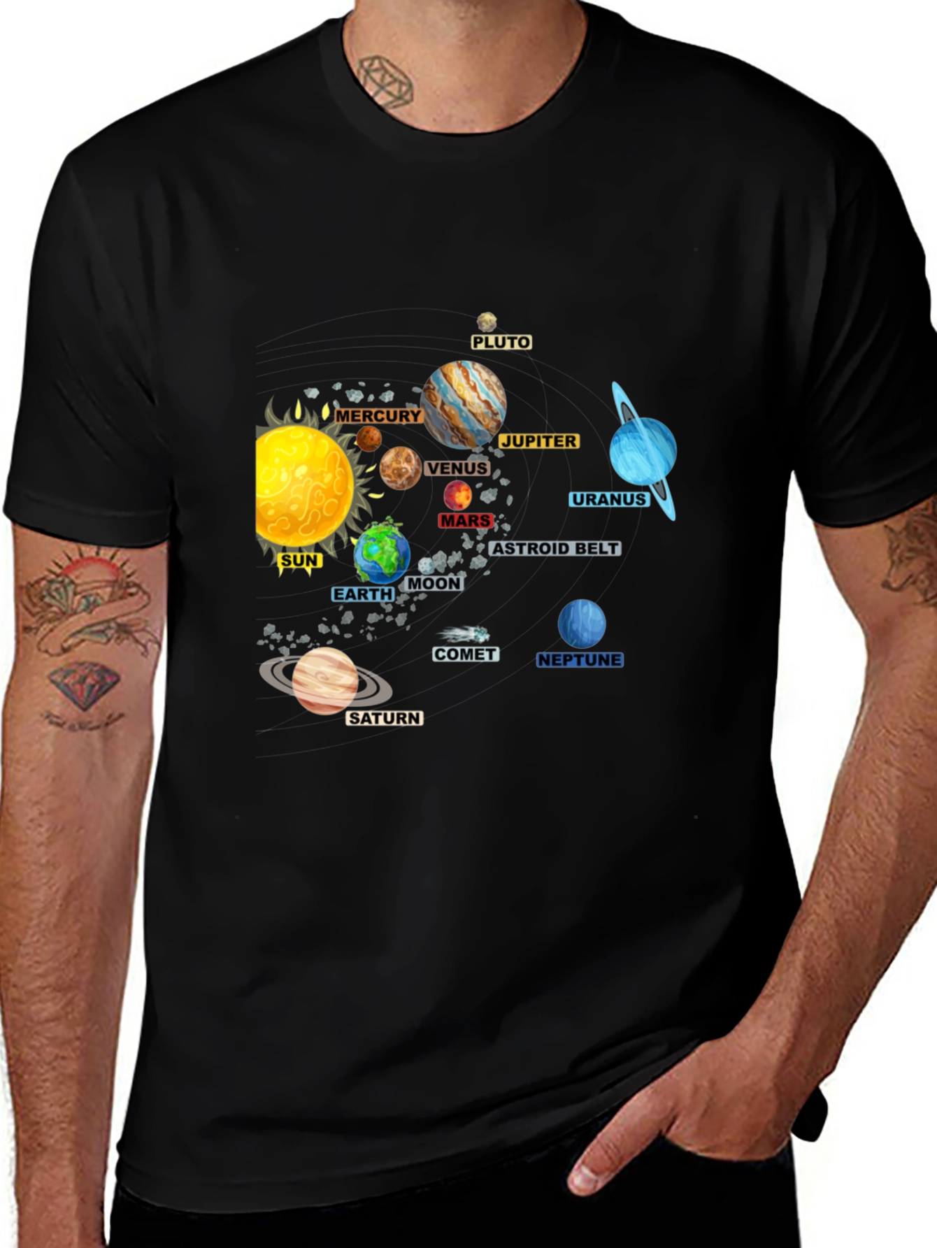 Variant 14 of Solar System Planets Graphic T-Shirt