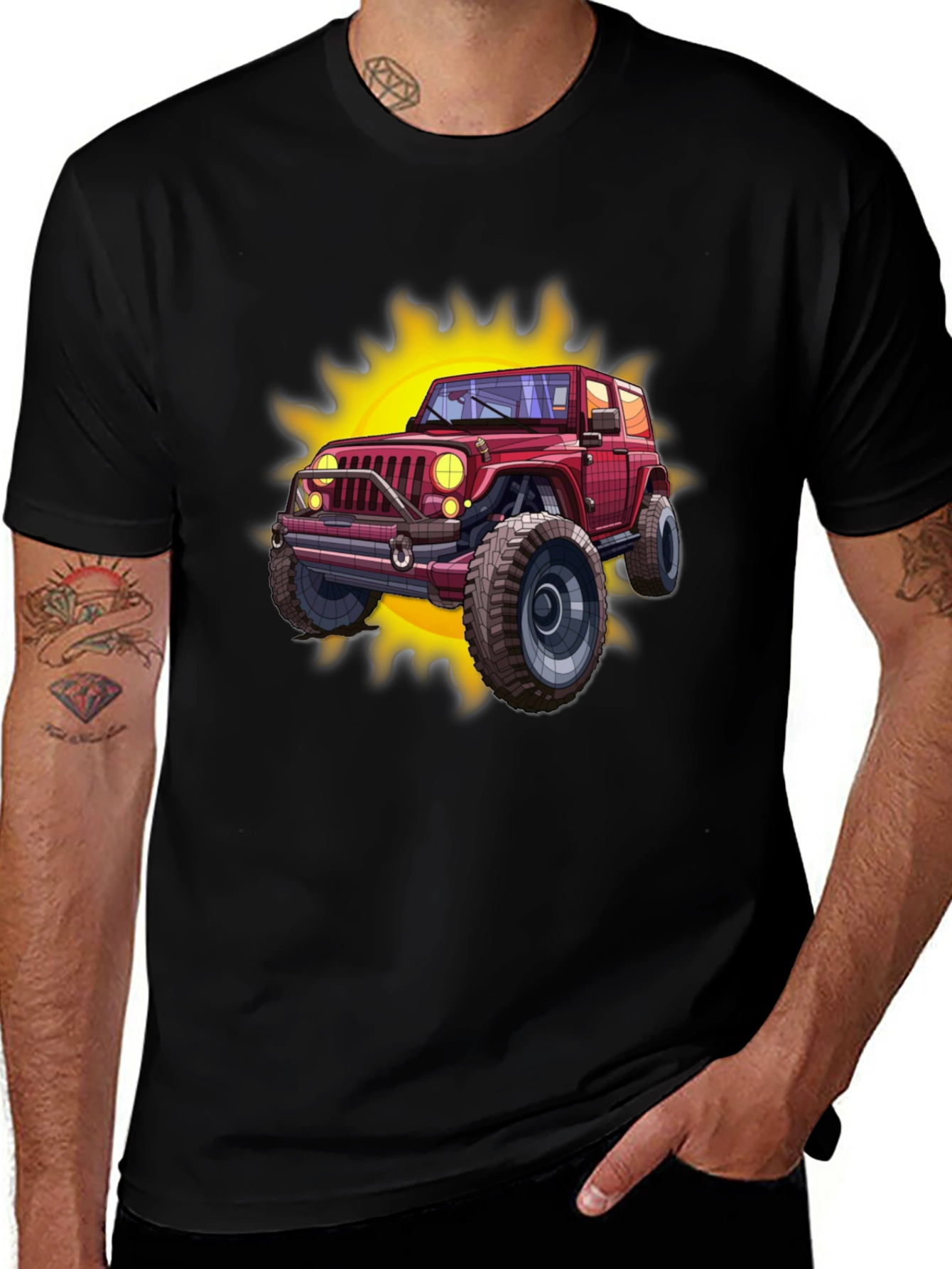 Variant 3 of Off-Road Jeep Graphic Tee - Black Cotton