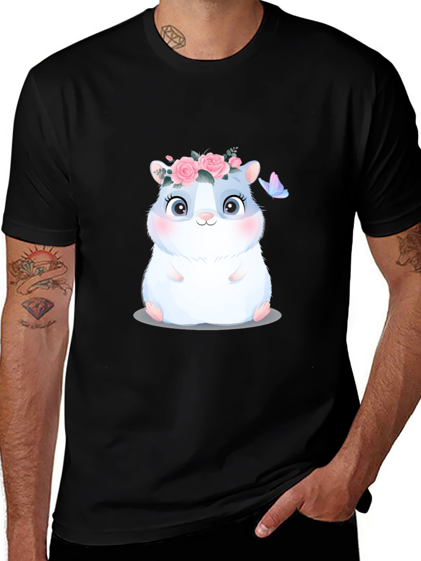 Variant 17 of Cute Hamster in Flower Crown T-Shirt