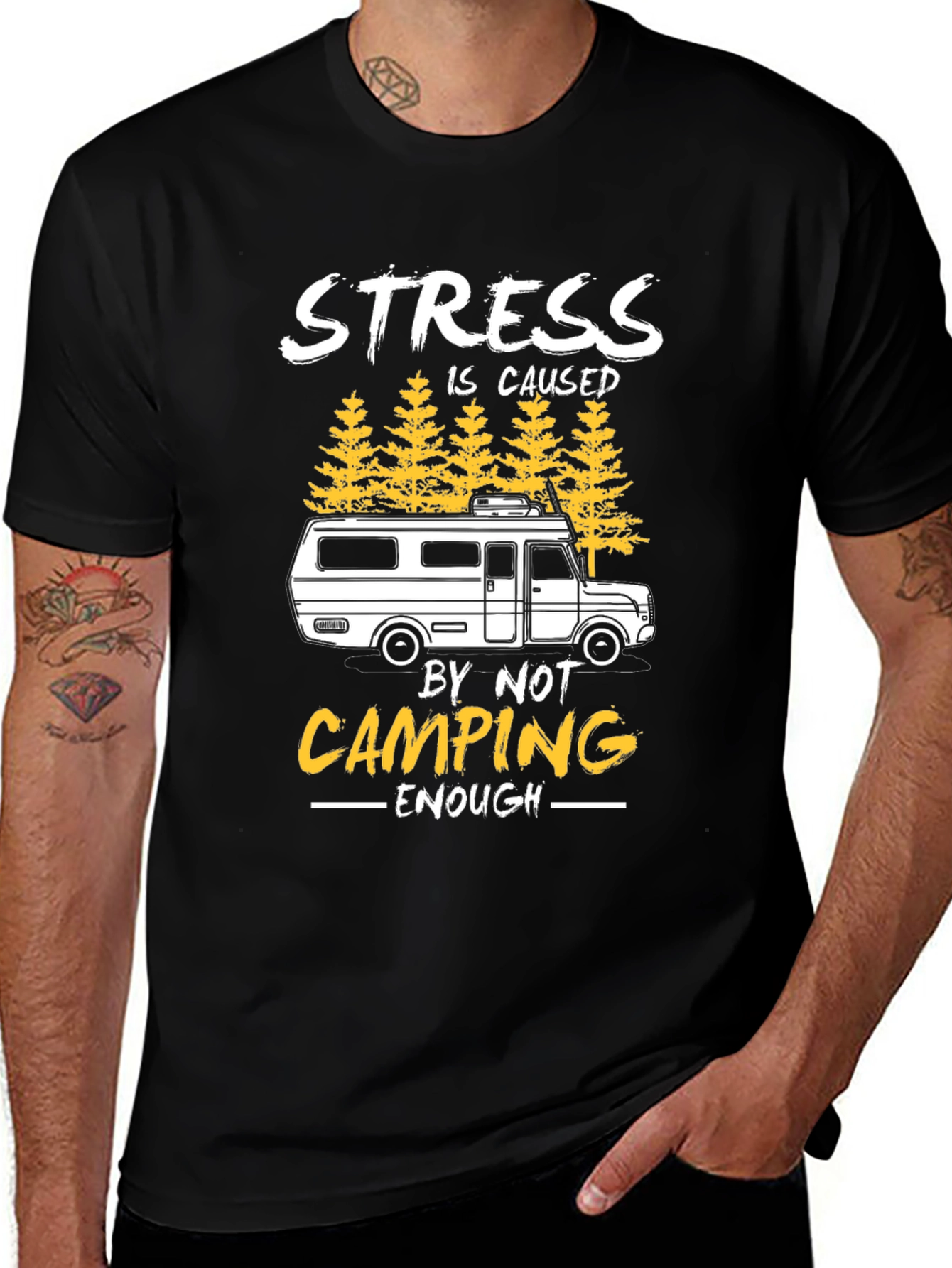Variant 24 of Stress is Caused by Not Camping Enough T-Shirt