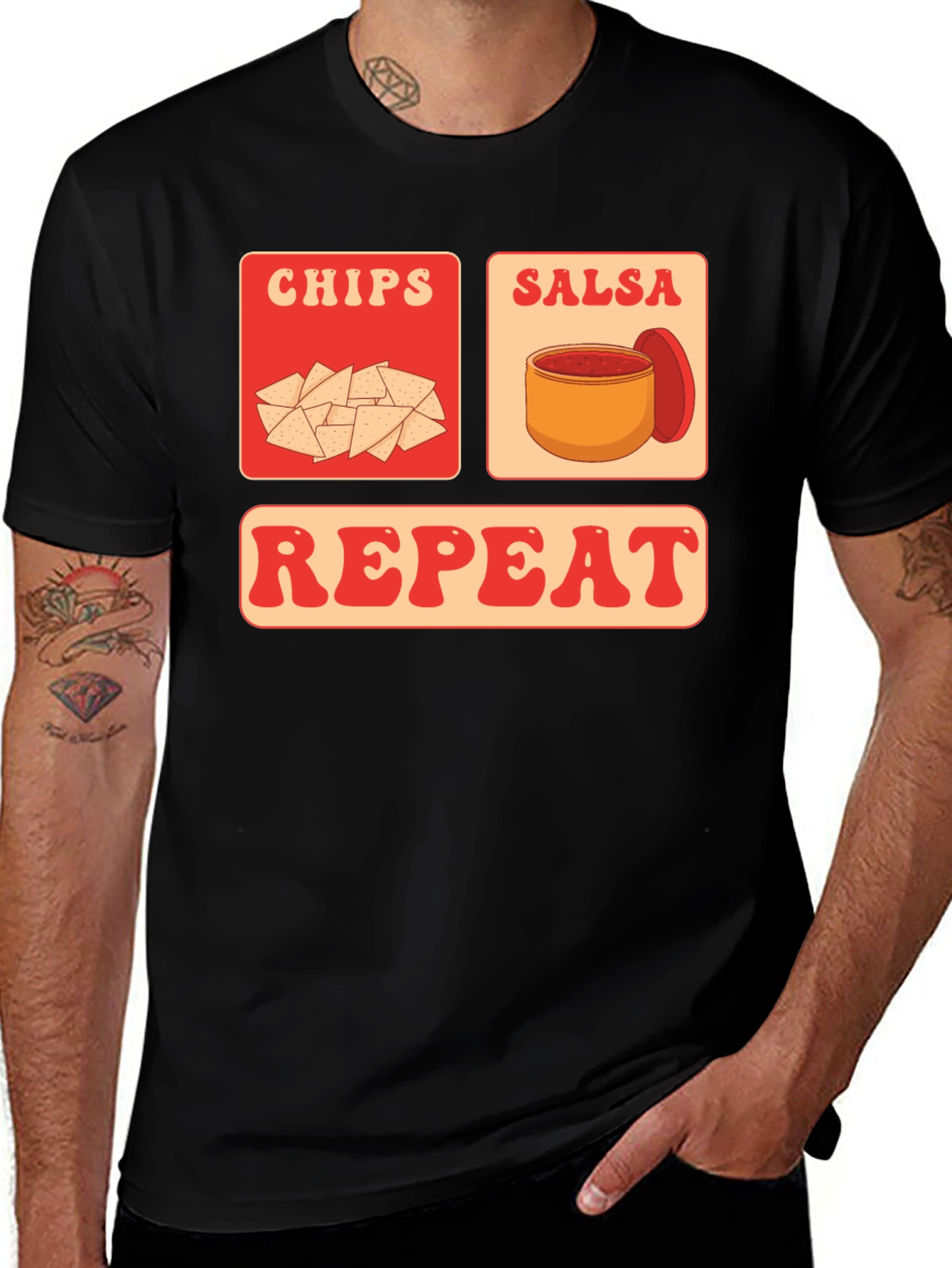 Variant 6 of Chips Salsa Repeat Graphic Tee