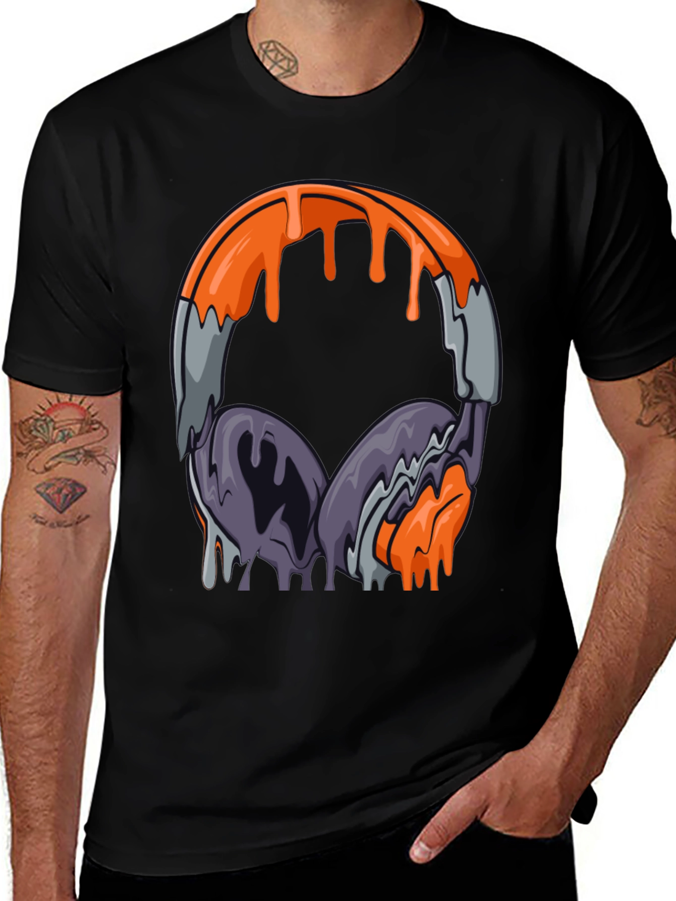 Variant 12 of Dripping Headphones Graphic Tee
