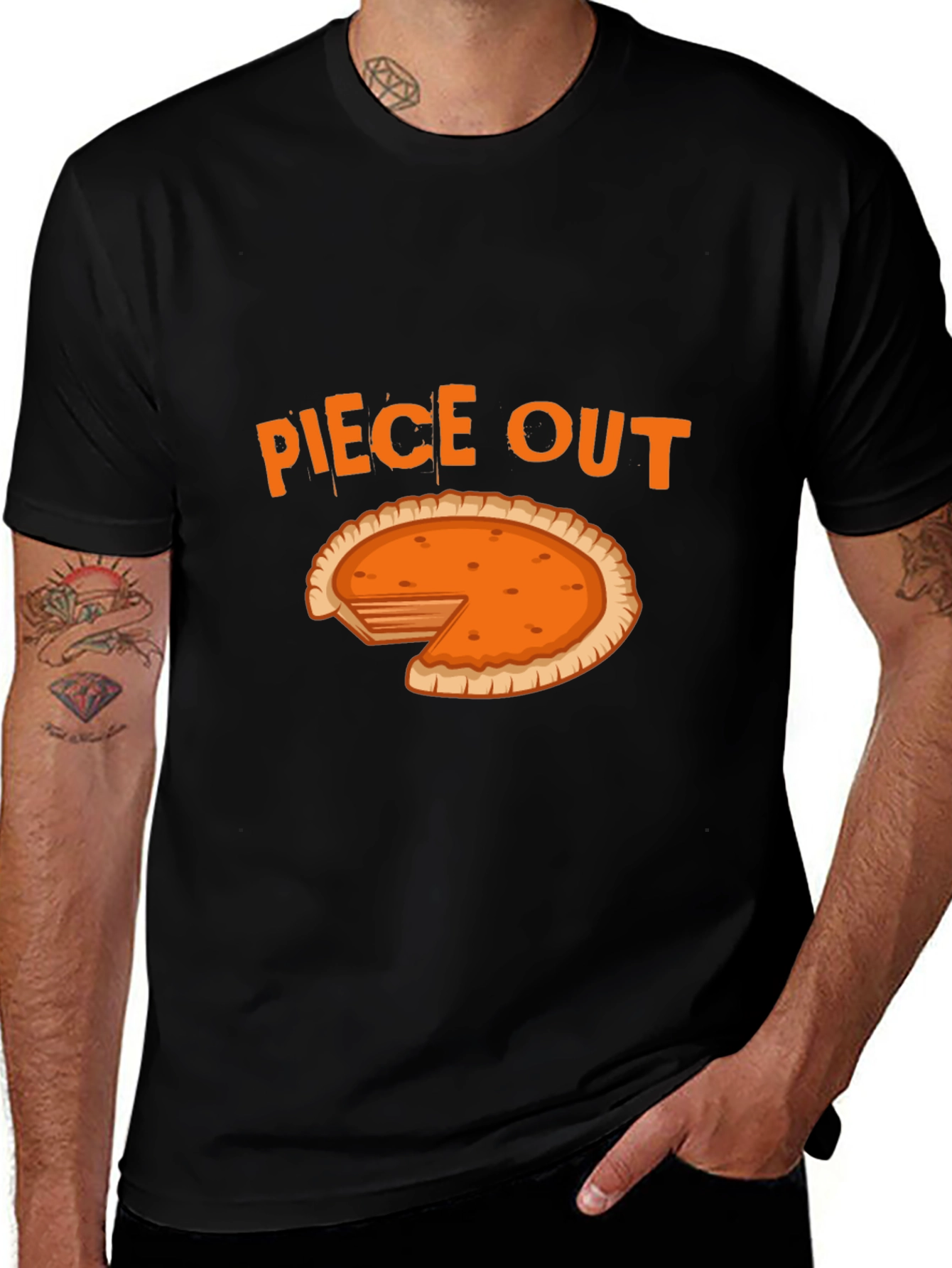 Variant 10 of Piece Out Pie Graphic Men's T-Shirt - Funny Thanksgiving Tee
