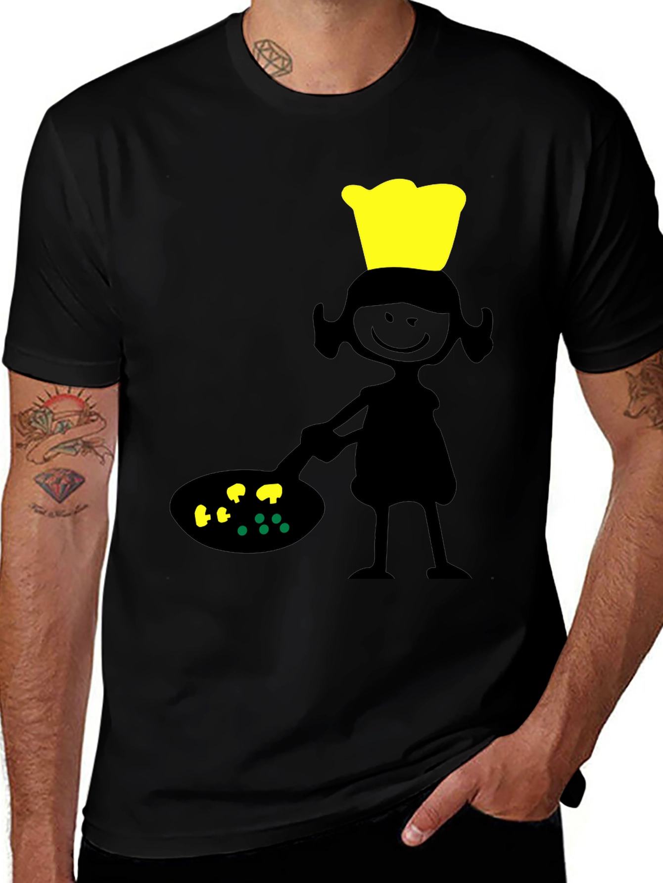 Variant 14 of Chef Girl Graphic Tee - Black Cotton T-Shirt