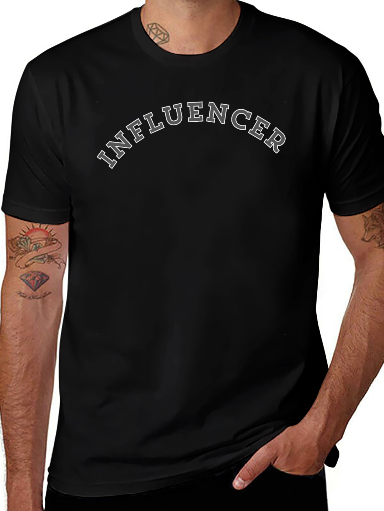 Variant 14 of Influencer Graphic T-Shirt - Classic Crew Neck Tee