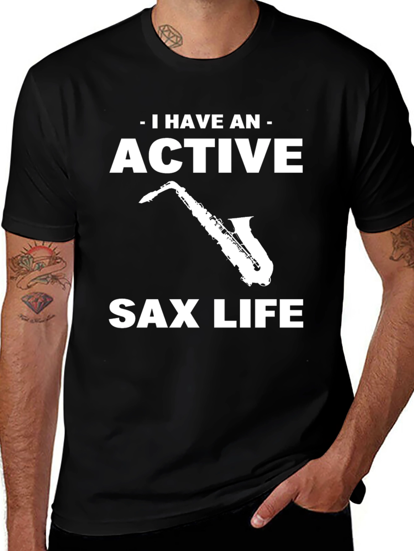 Variant 3 of Active Sax Life T-Shirt - Musician Humor Tee