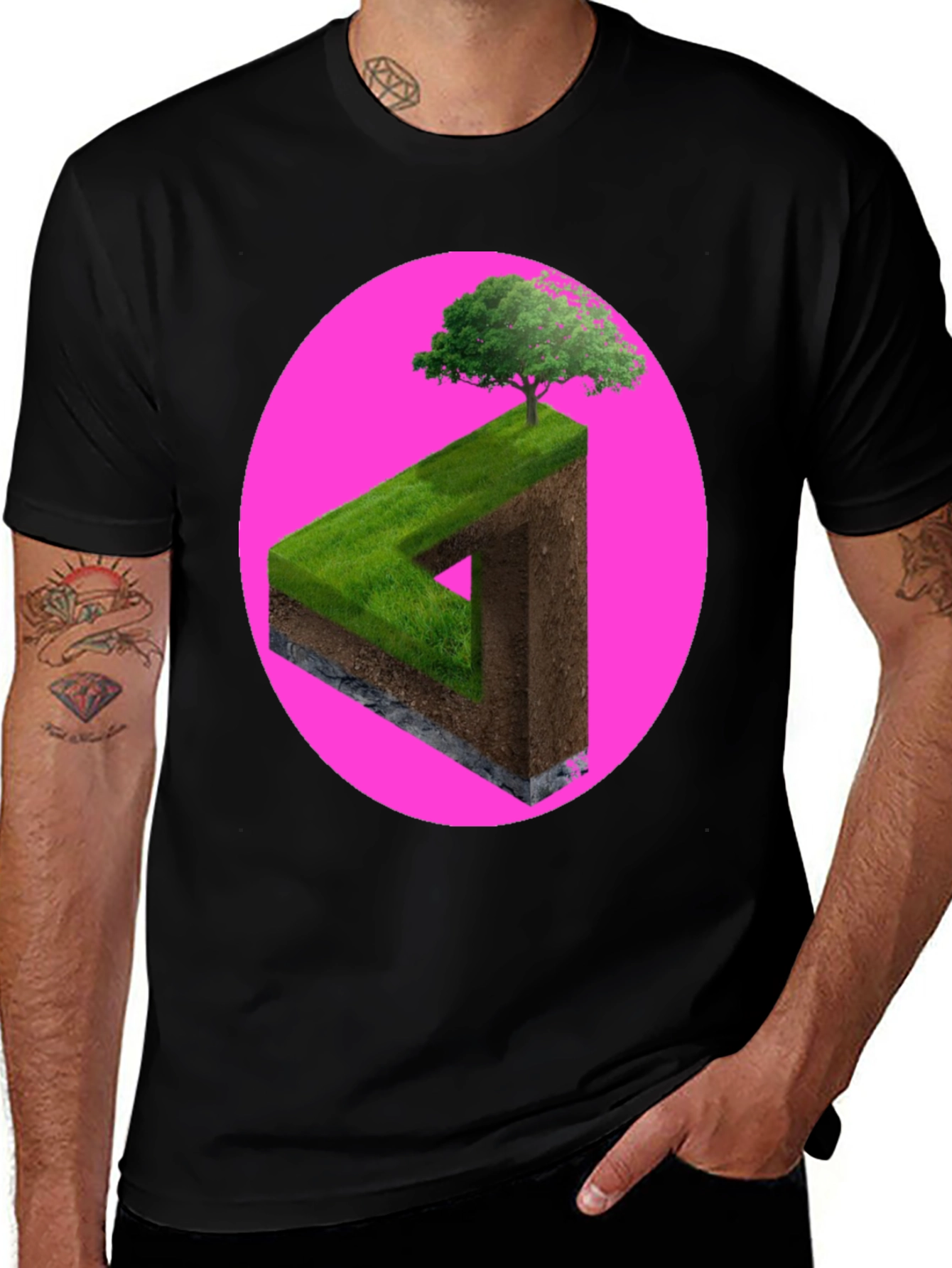 Variant 15 of Impossible Triangle Tree Tee - Optical Illusion Shirt