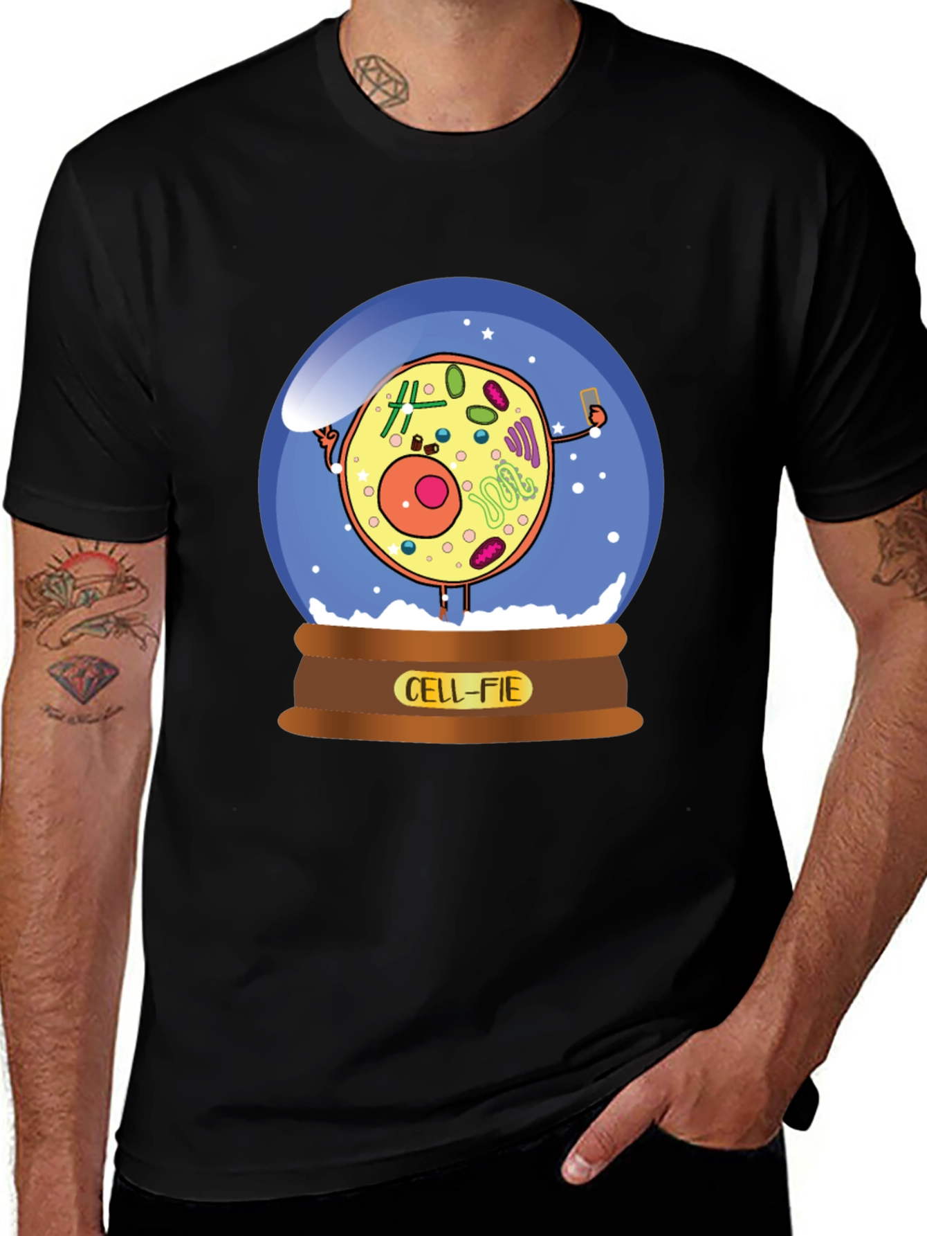 Variant 16 of Cell-fie Science T-Shirt - Unique Biology Design