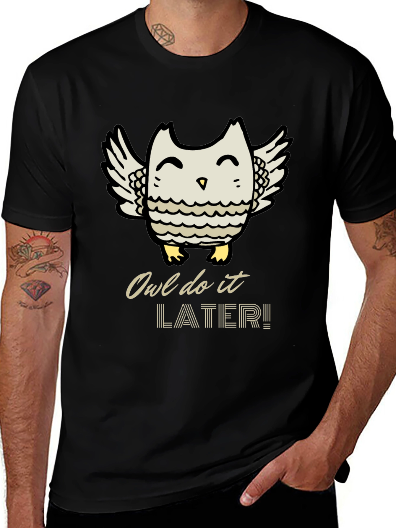 Variant 2 of Owl Do It Later T-Shirt - Cute Graphic Tee