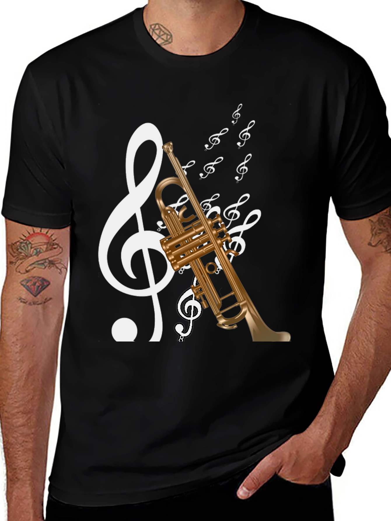 Variant 24 of Musical Trumpet T-Shirt - Black Graphic Tee
