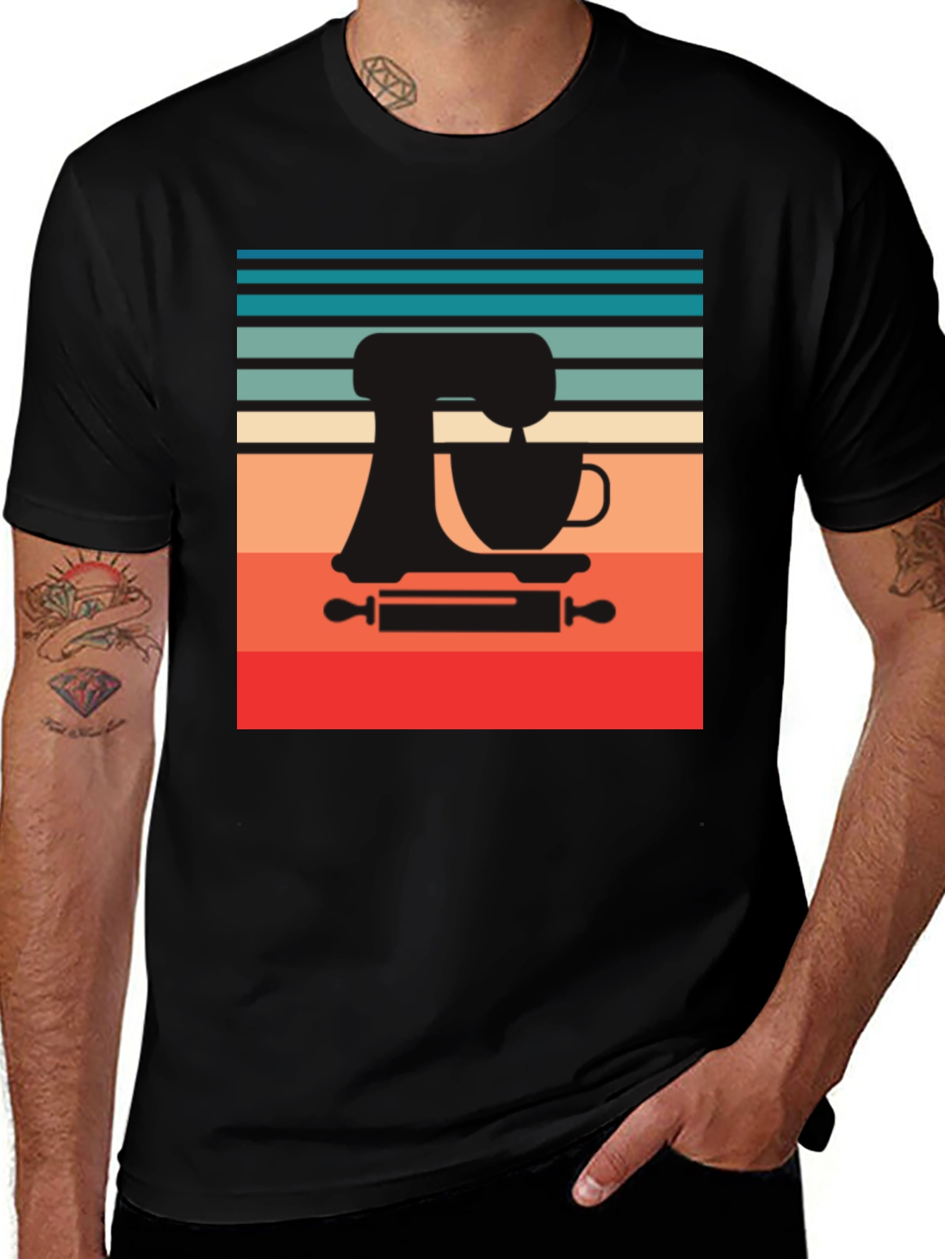 Variant 4 of Retro Baker T-Shirt - Kitchen Mixer Design