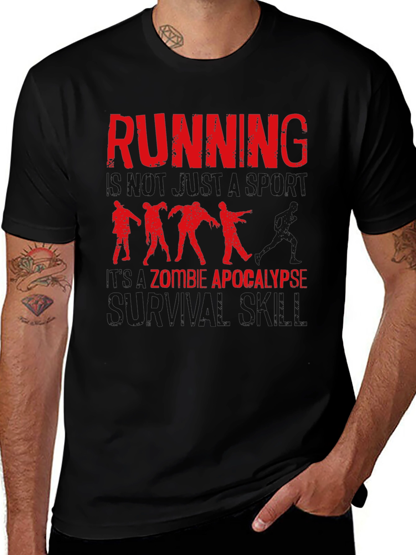 Variant 22 of Running Zombie Apocalypse Survival T-Shirt