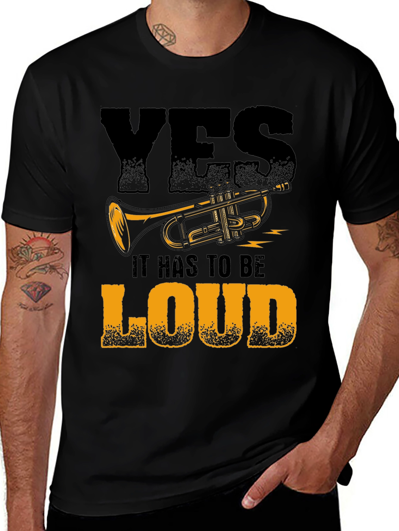 Variant 21 of Yes It Has To Be Loud Trumpet Graphic T-Shirt
