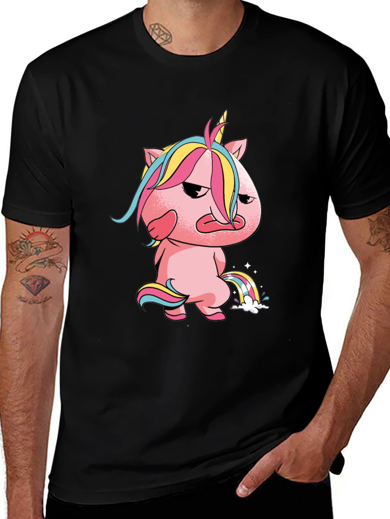 Grumpy Unicorn Rainbow T-Shirt