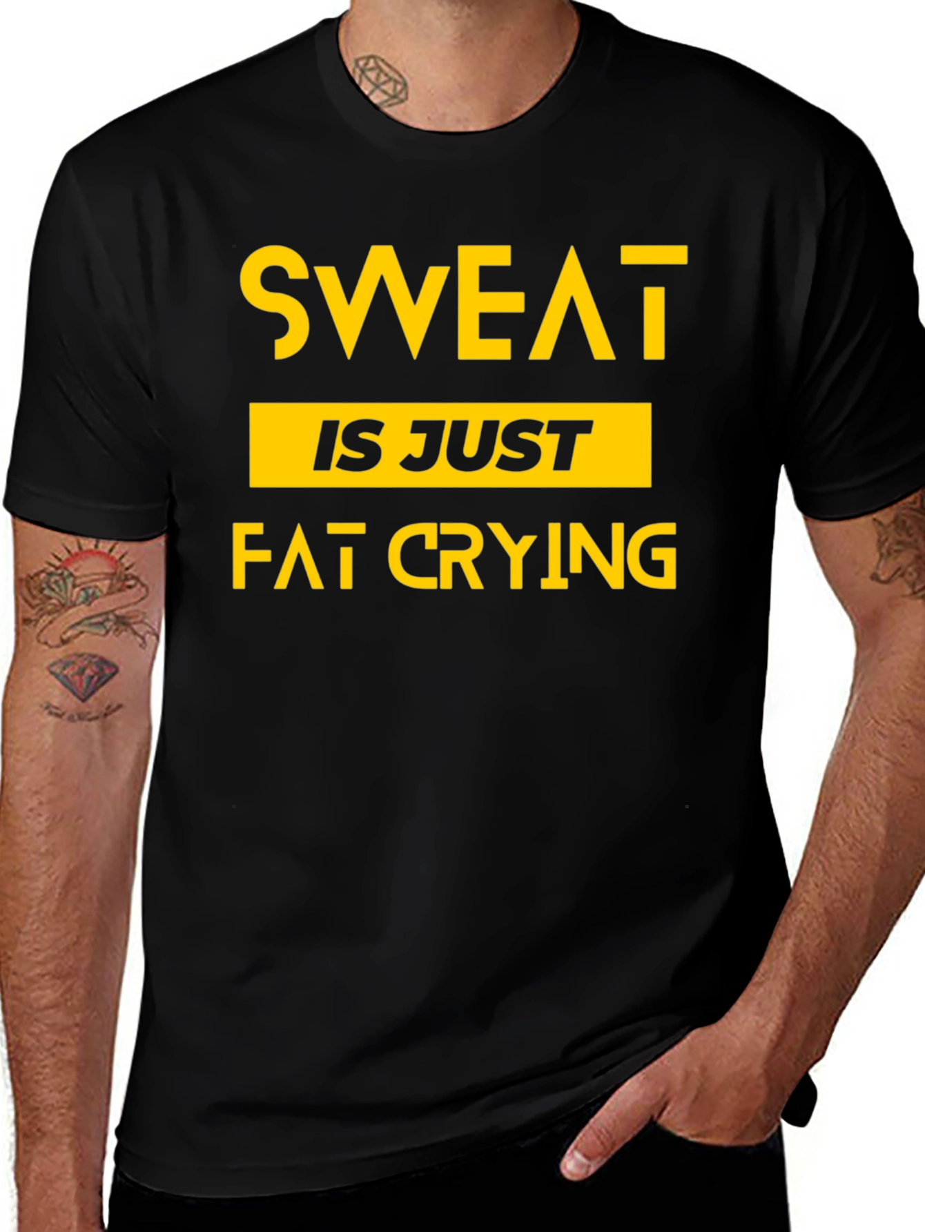 Variant 9 of Sweat is Fat Crying T-Shirt - Workout Motivation Tee