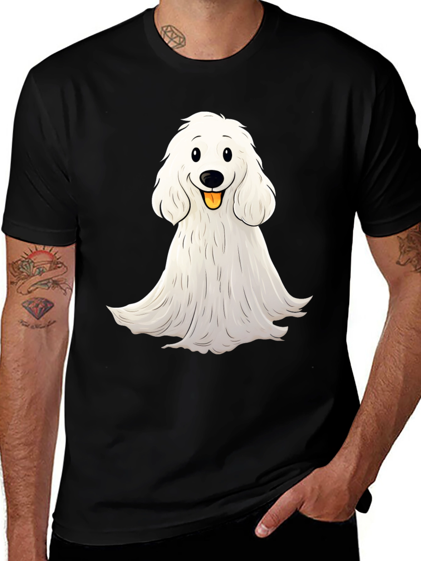 Variant 23 of Cute Dog Graphic Black T-Shirt