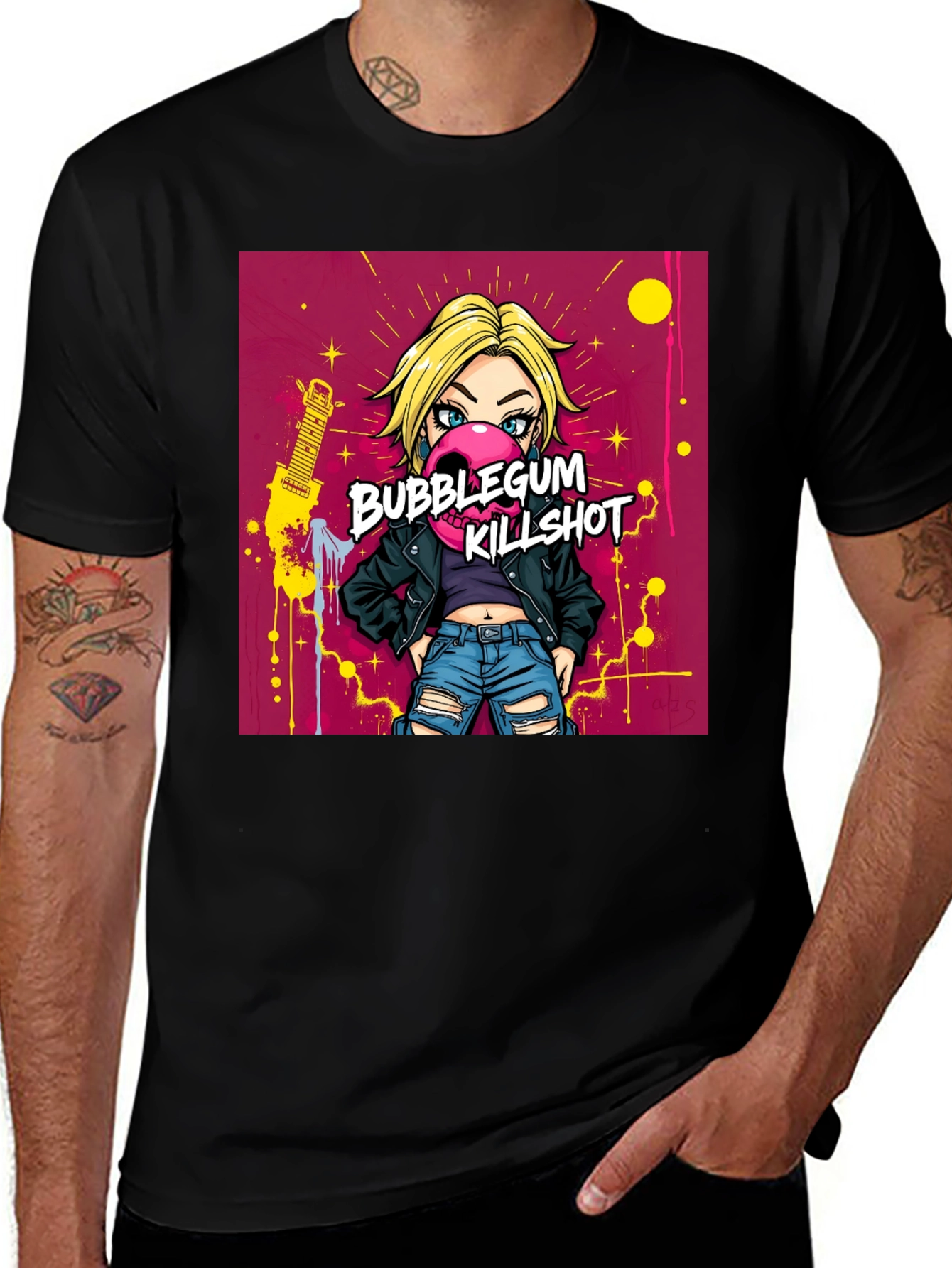 Variant 3 of Bubblegum Killshot Graphic Tee - Black