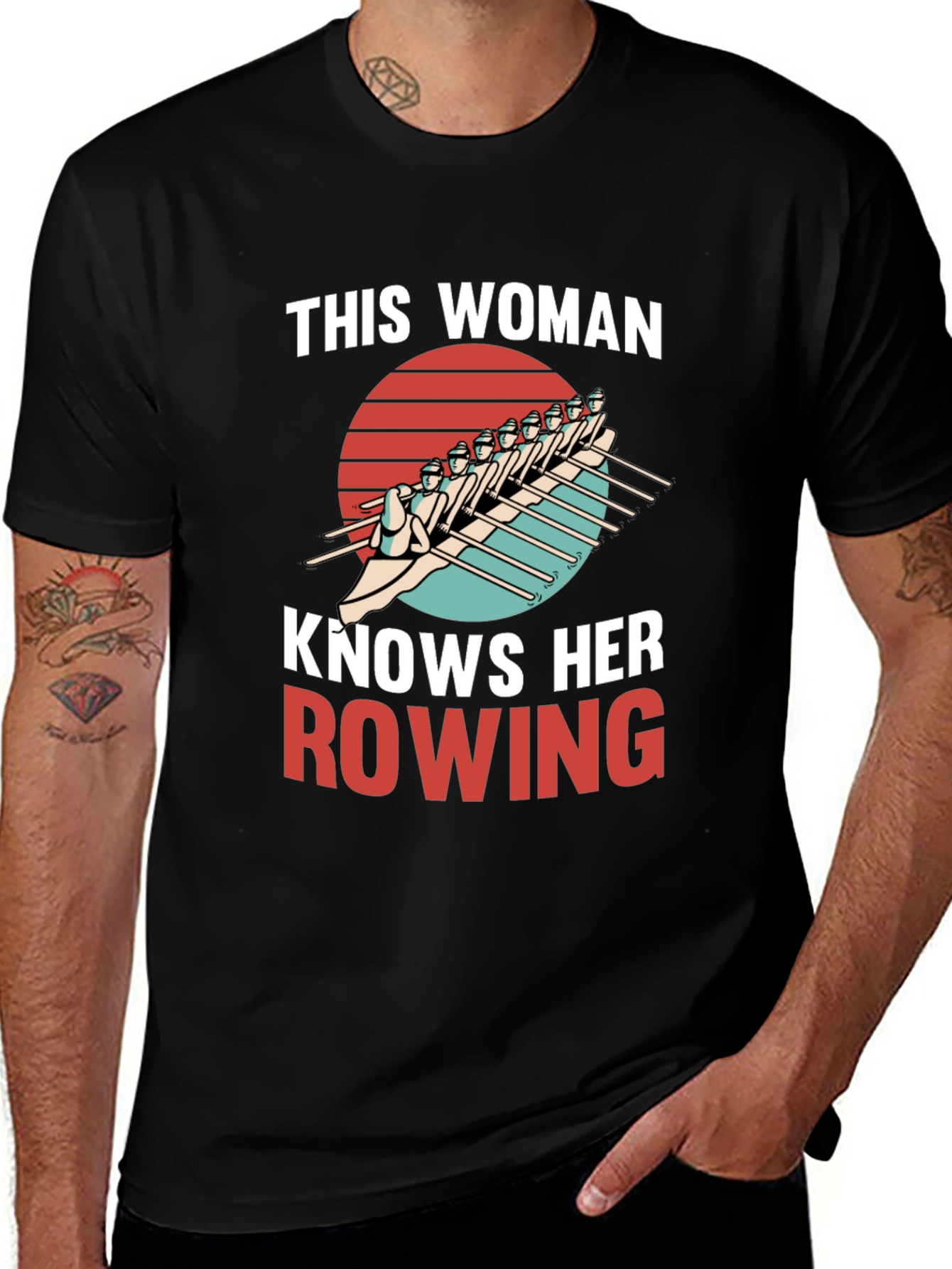 Variant 16 of Rowing Enthusiast Tee: This Woman Knows Rowing
