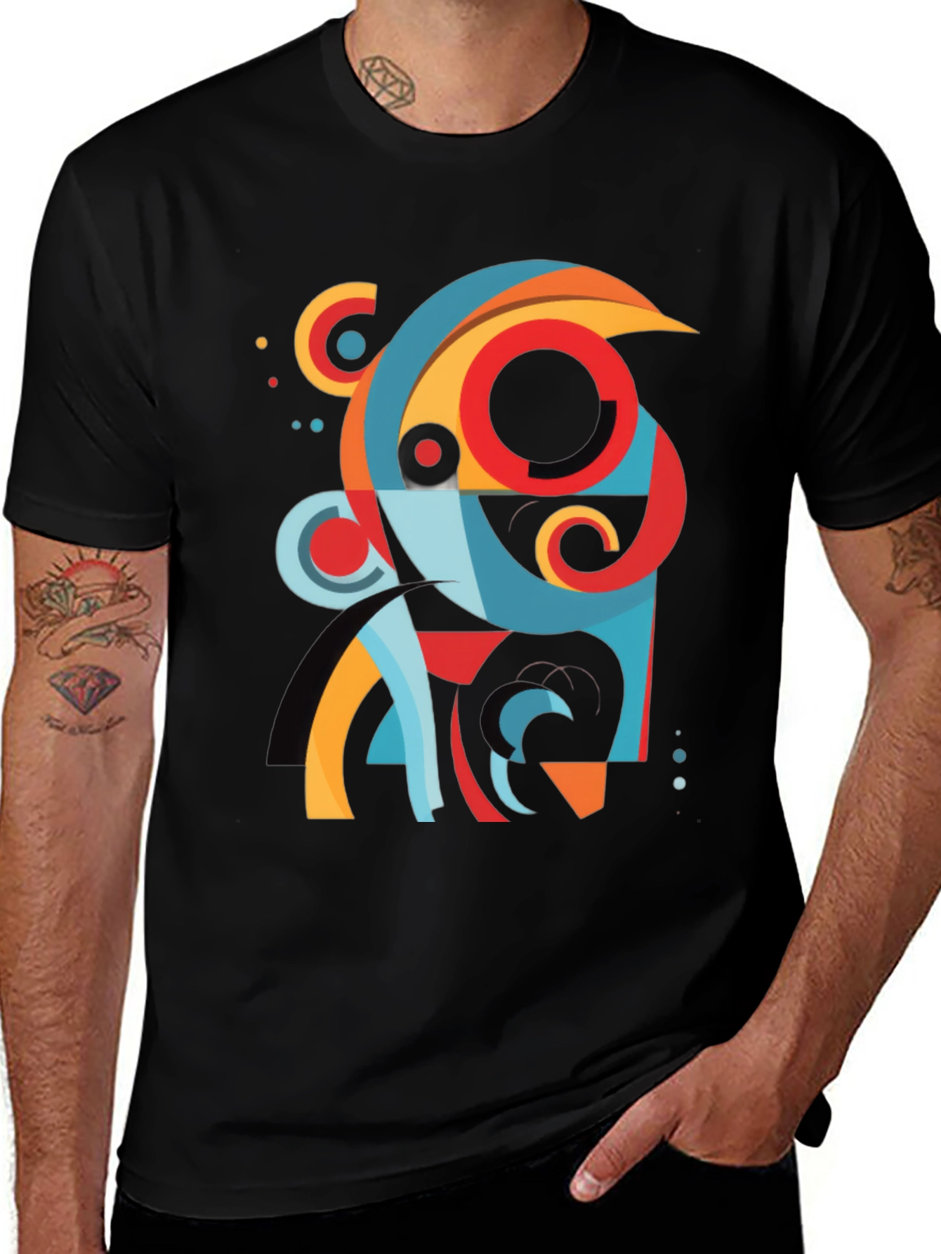 Variant 13 of Abstract Geometric Design Black T-Shirt