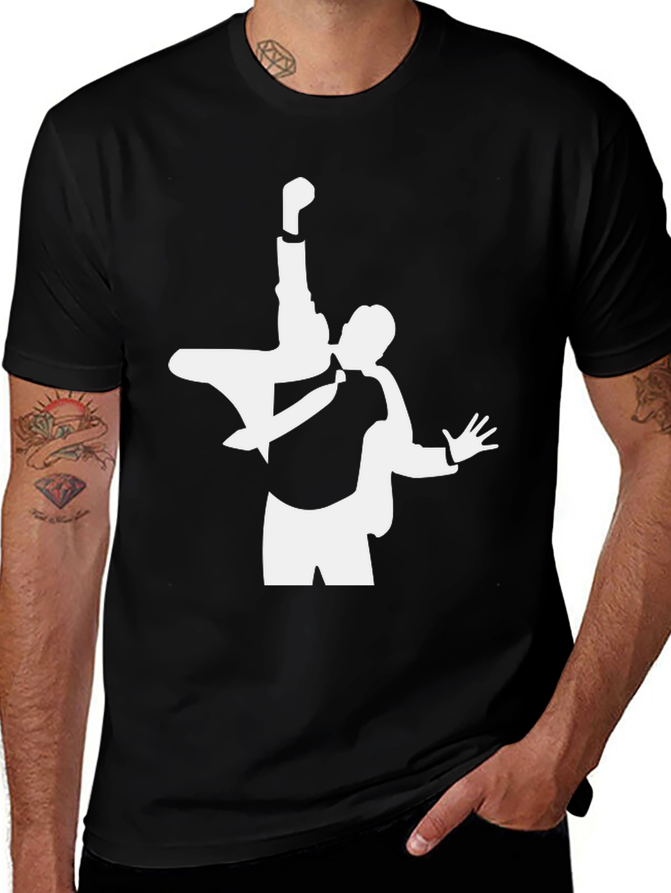 Variant 30 of Retro Silhouette Graphic Tee - Black