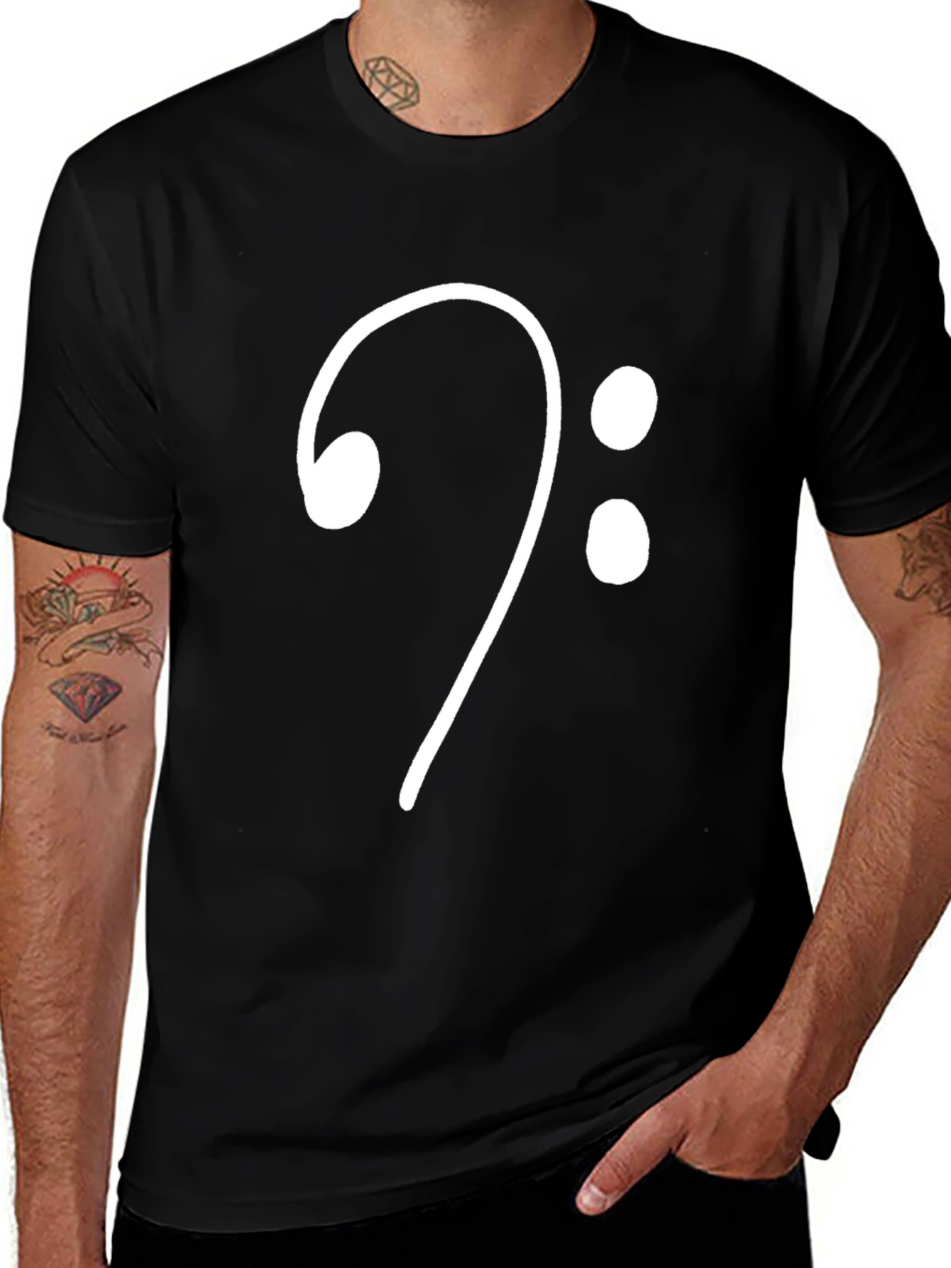 Variant 28 of Bass Clef T-Shirt - Music Lover Tee