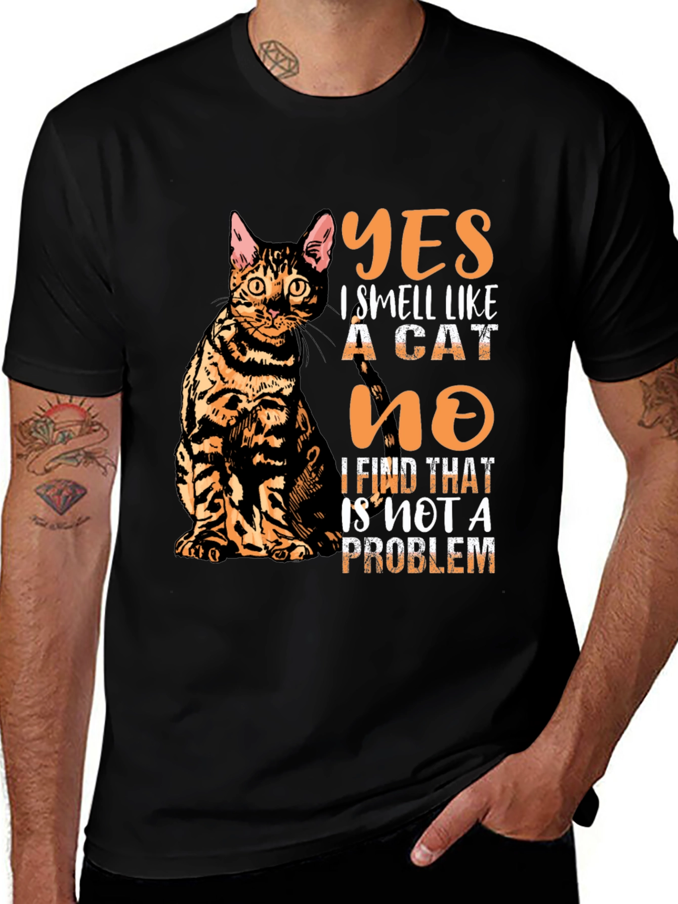 Variant 21 of Yes I Smell Like A Cat Men's Graphic T-Shirt