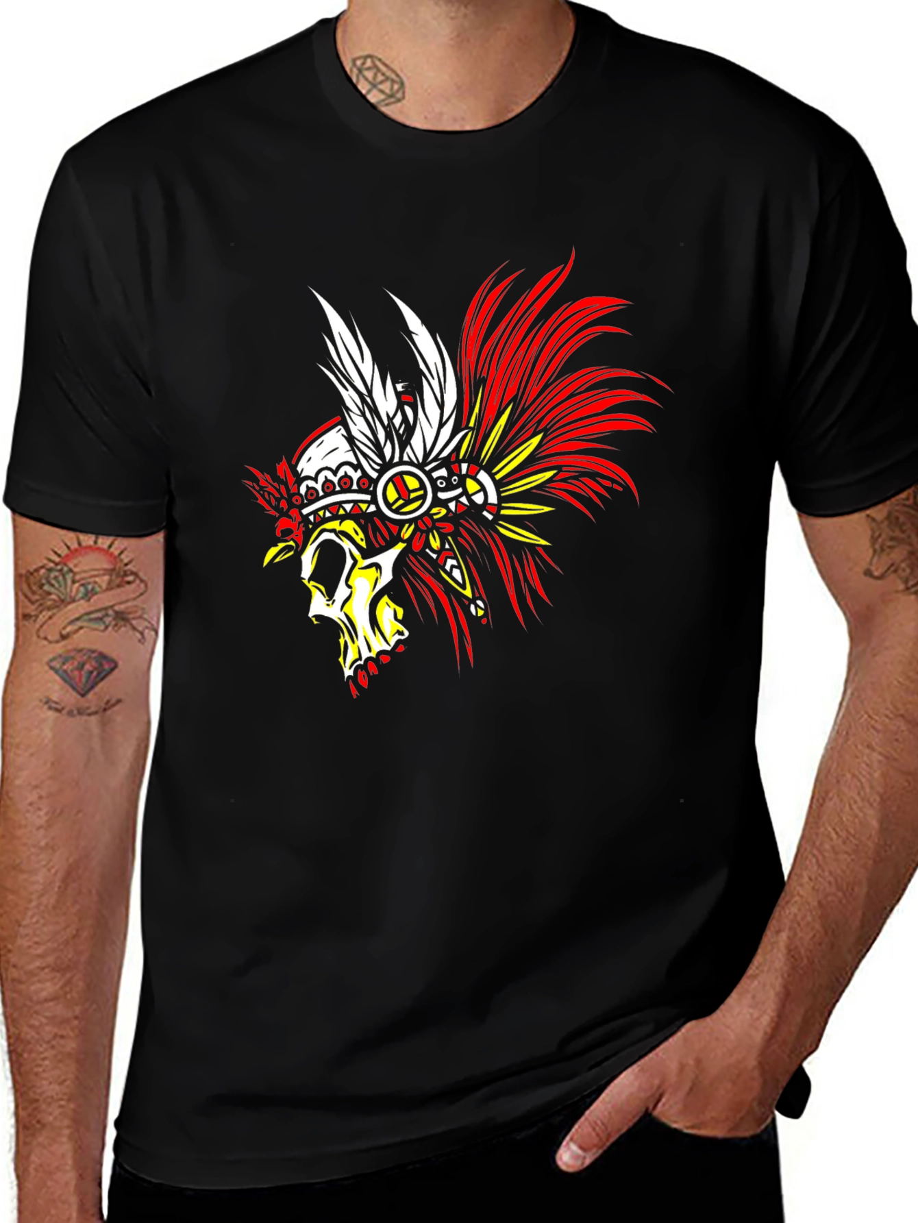 Skull Chief T-Shirt - Graphic Tee - Cotton Blend