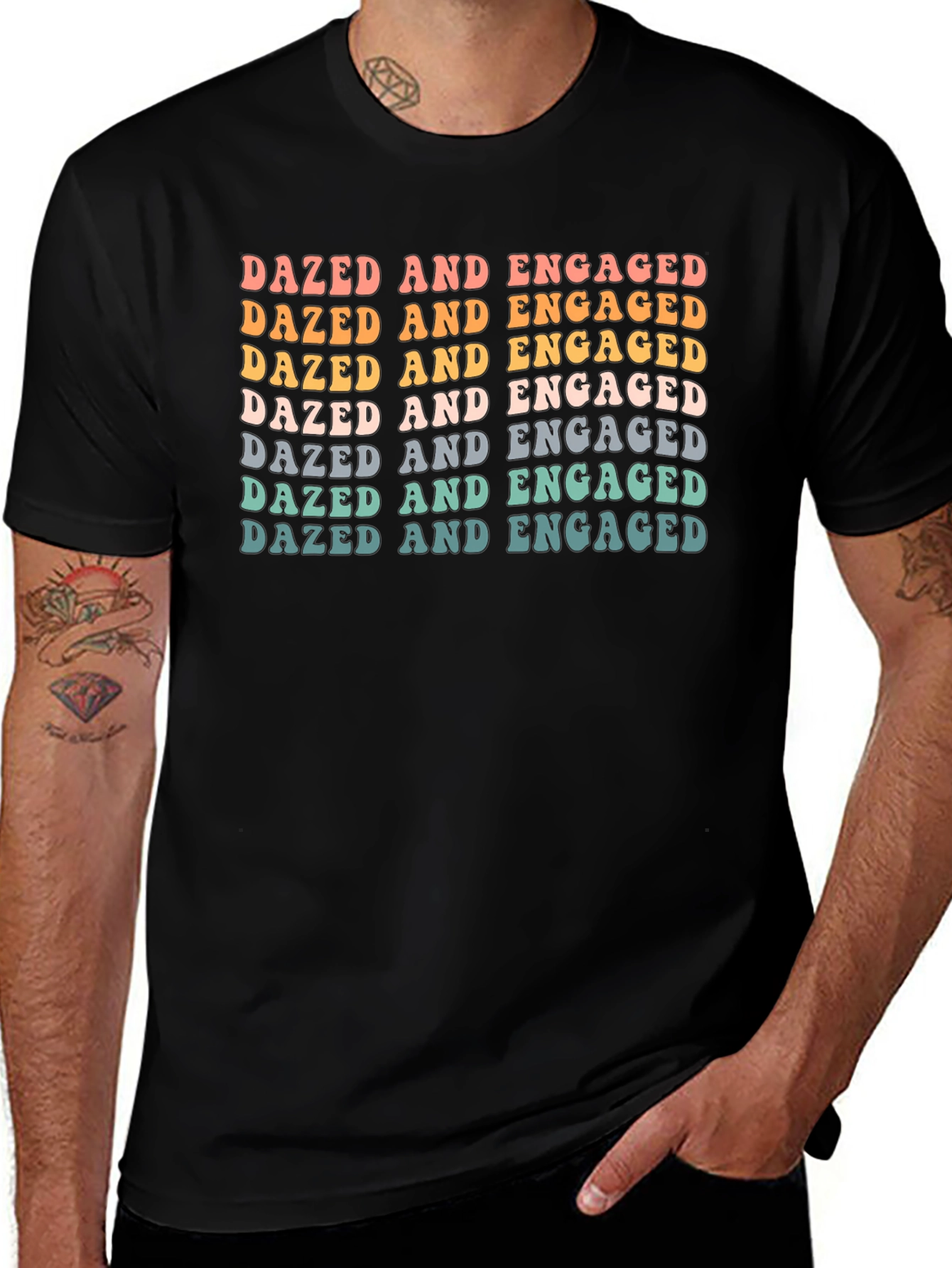 Variant 24 of Dazed and Engaged Graphic Tee - Retro Style