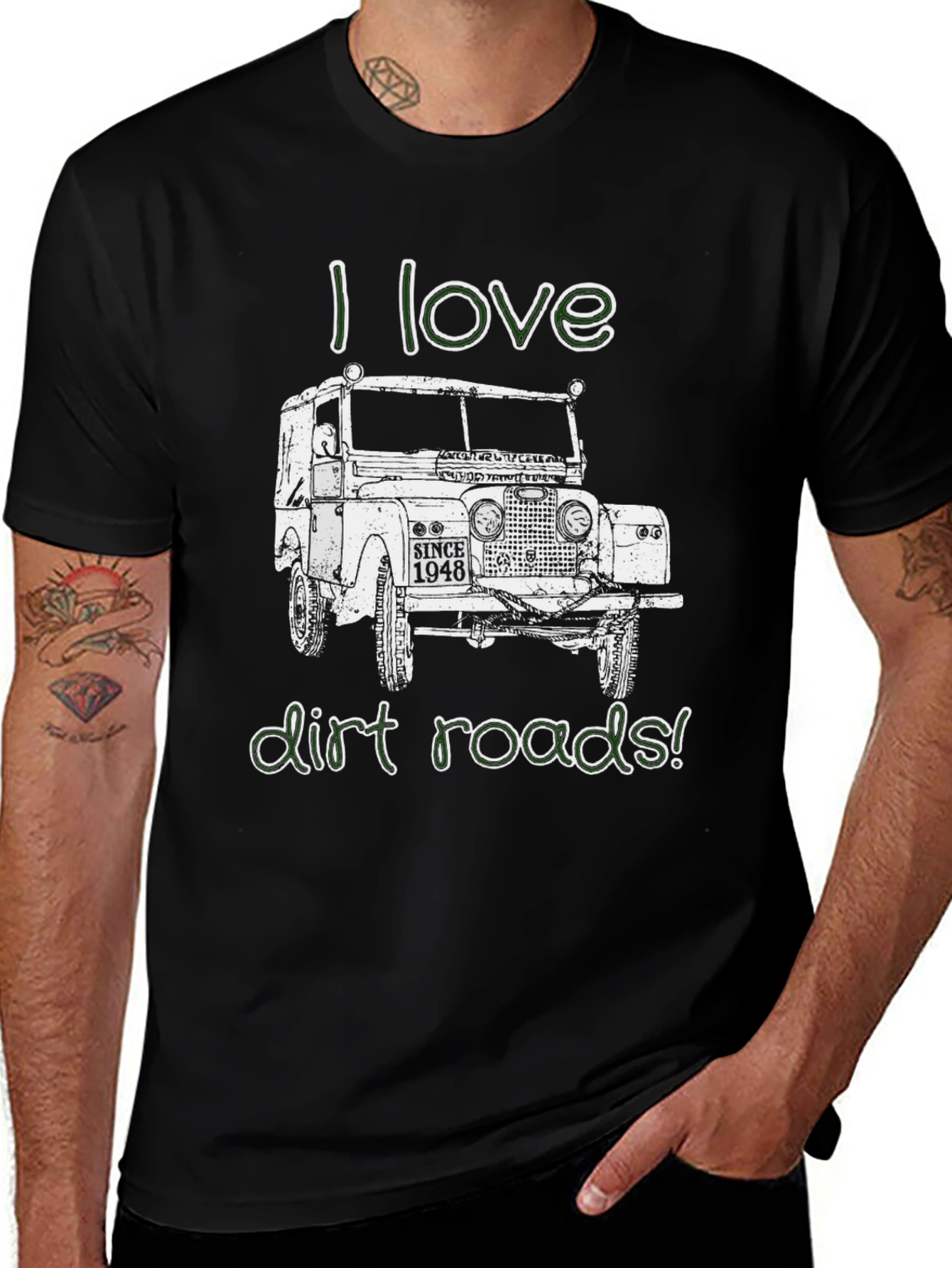 Variant 13 of I Love Dirt Roads Graphic Tee