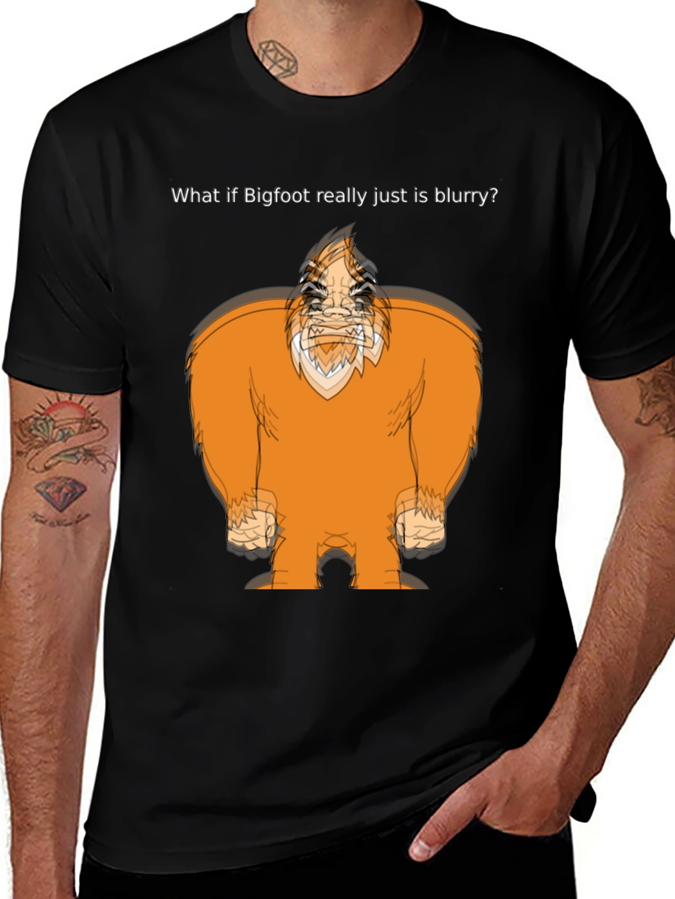 Blurry Bigfoot Graphic Tee - Cryptid Humor