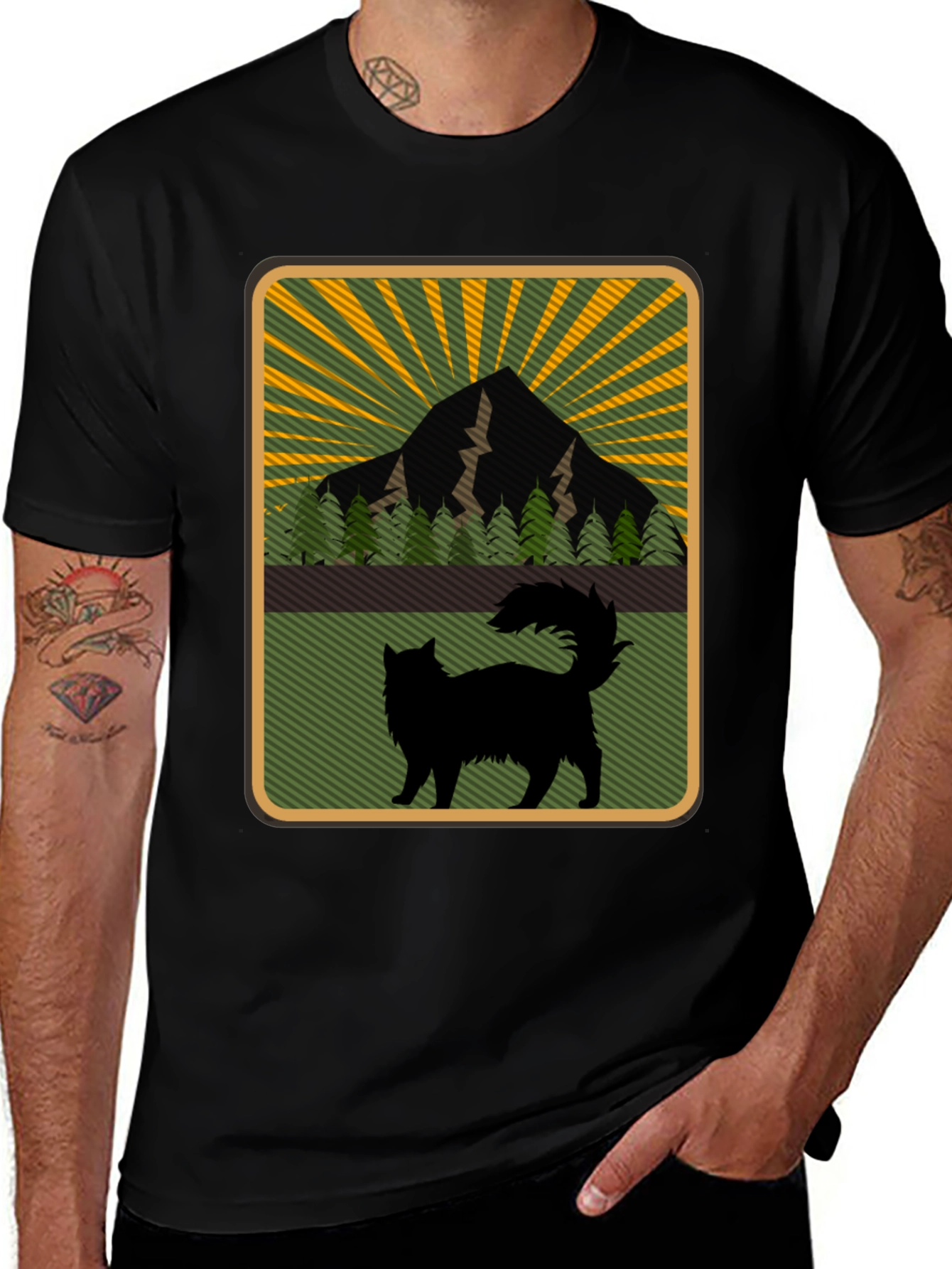 Variant 19 of Mountain Cat Graphic Tee - Nature Lover's Shirt