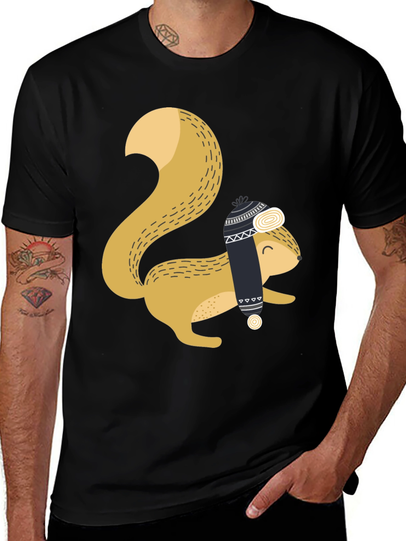 Variant 8 of Squirrel with Hat Graphic Tee - Cozy & Cute