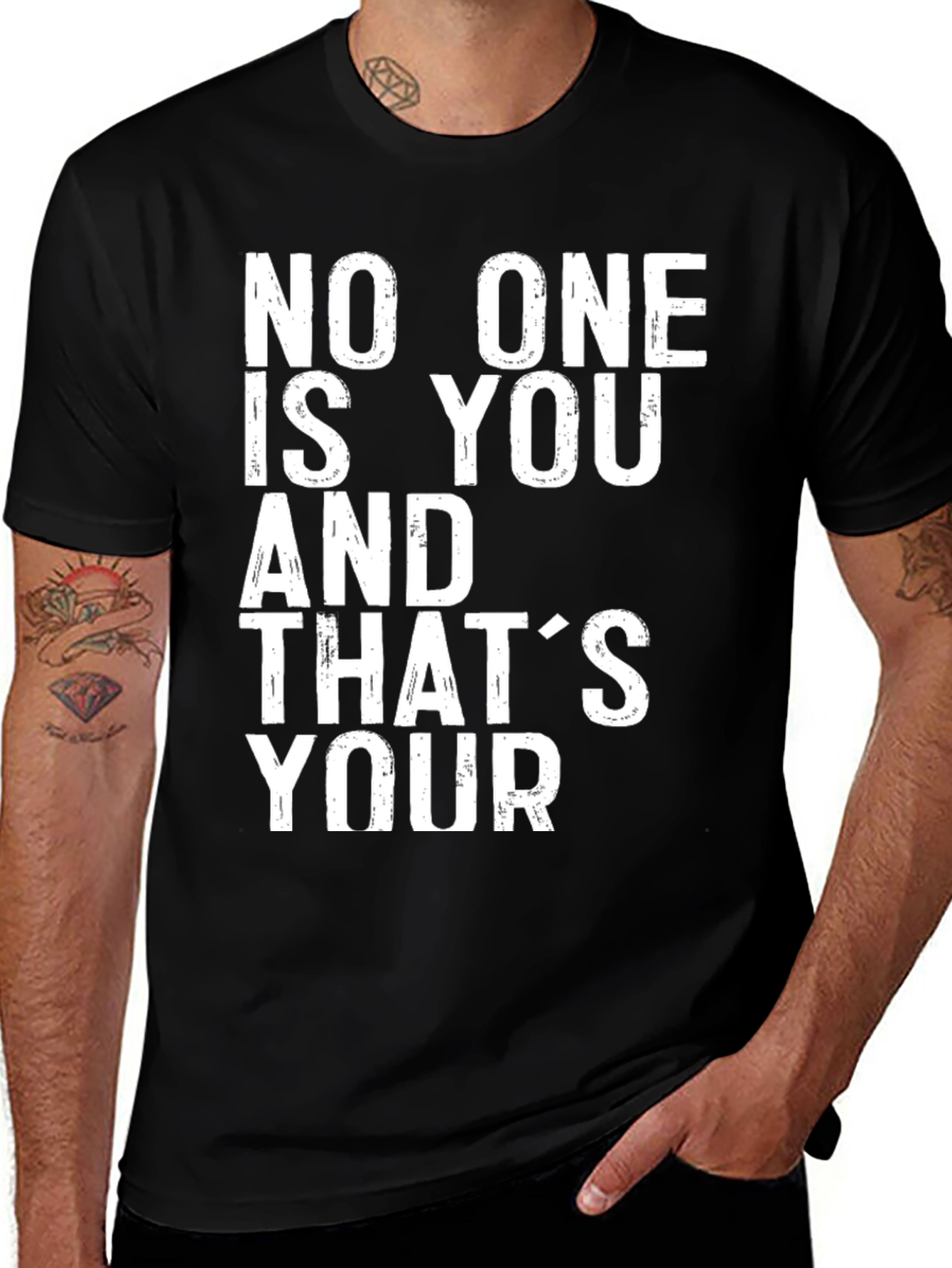 Variant 22 of Inspirational 'No One Is You' Graphic T-Shirt