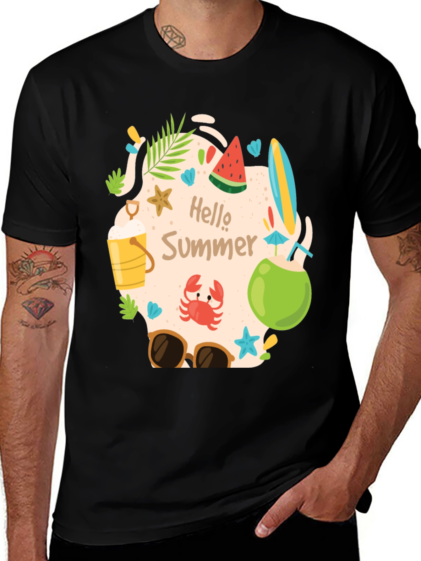 Variant 12 of Hello Summer Graphic Tee - Mens Casual T-Shirt