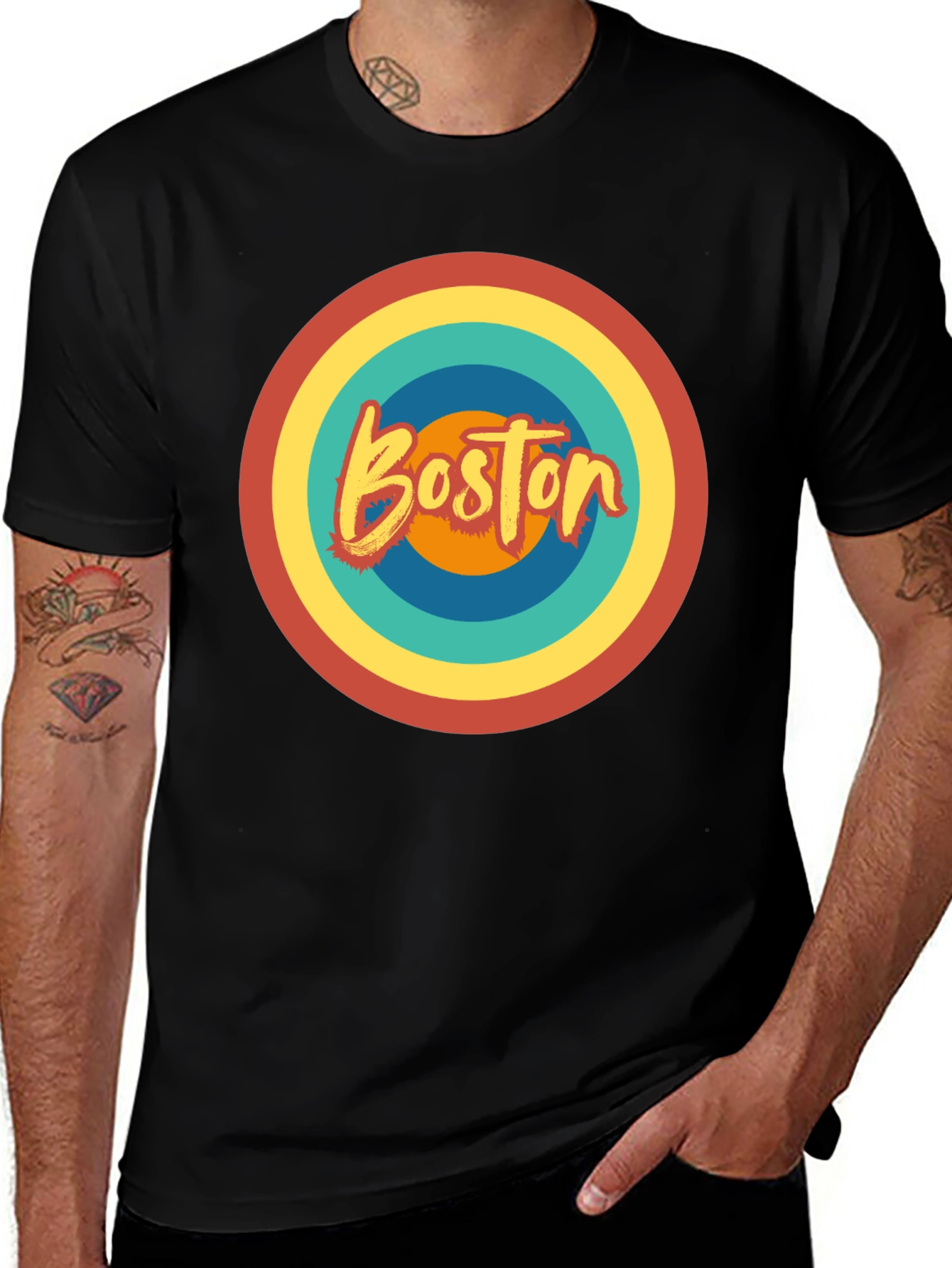 Retro Boston Graphic Tee - Stylish City Pride Shirt