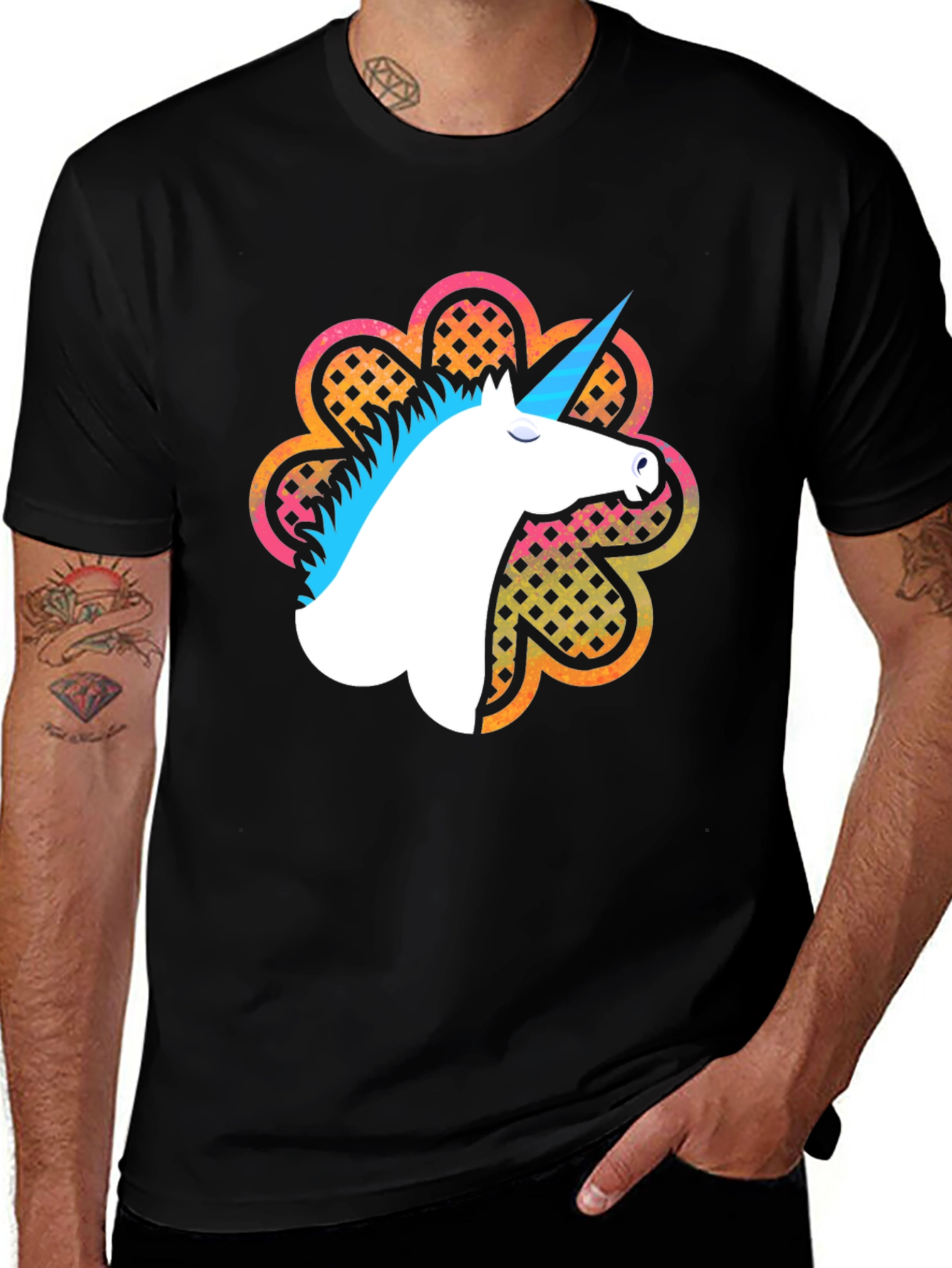 Variant 22 of Unicorn Graphic Tee - Black Casual T-Shirt