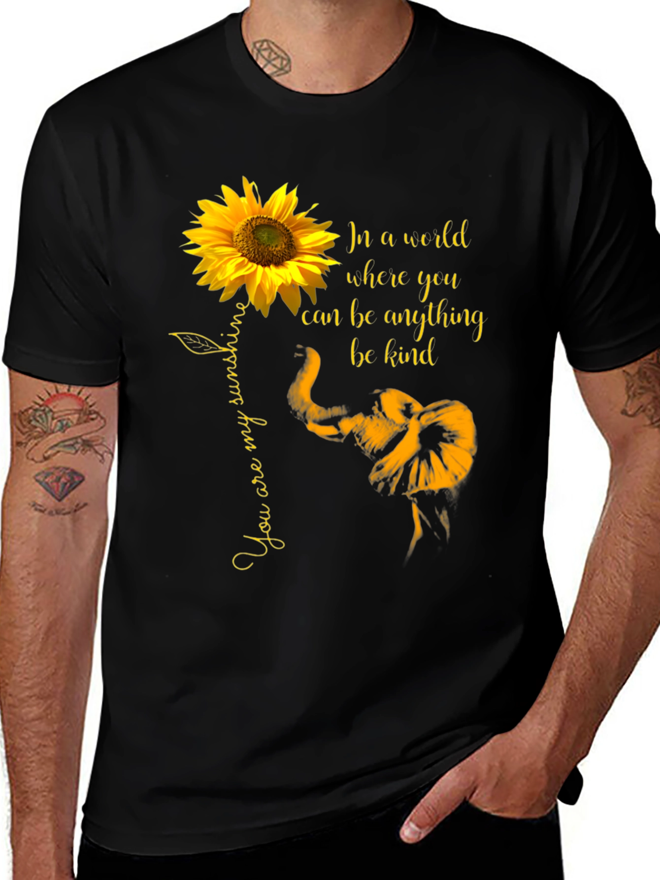 Variant 7 of Sunflower Elephant Kindness T-Shirt