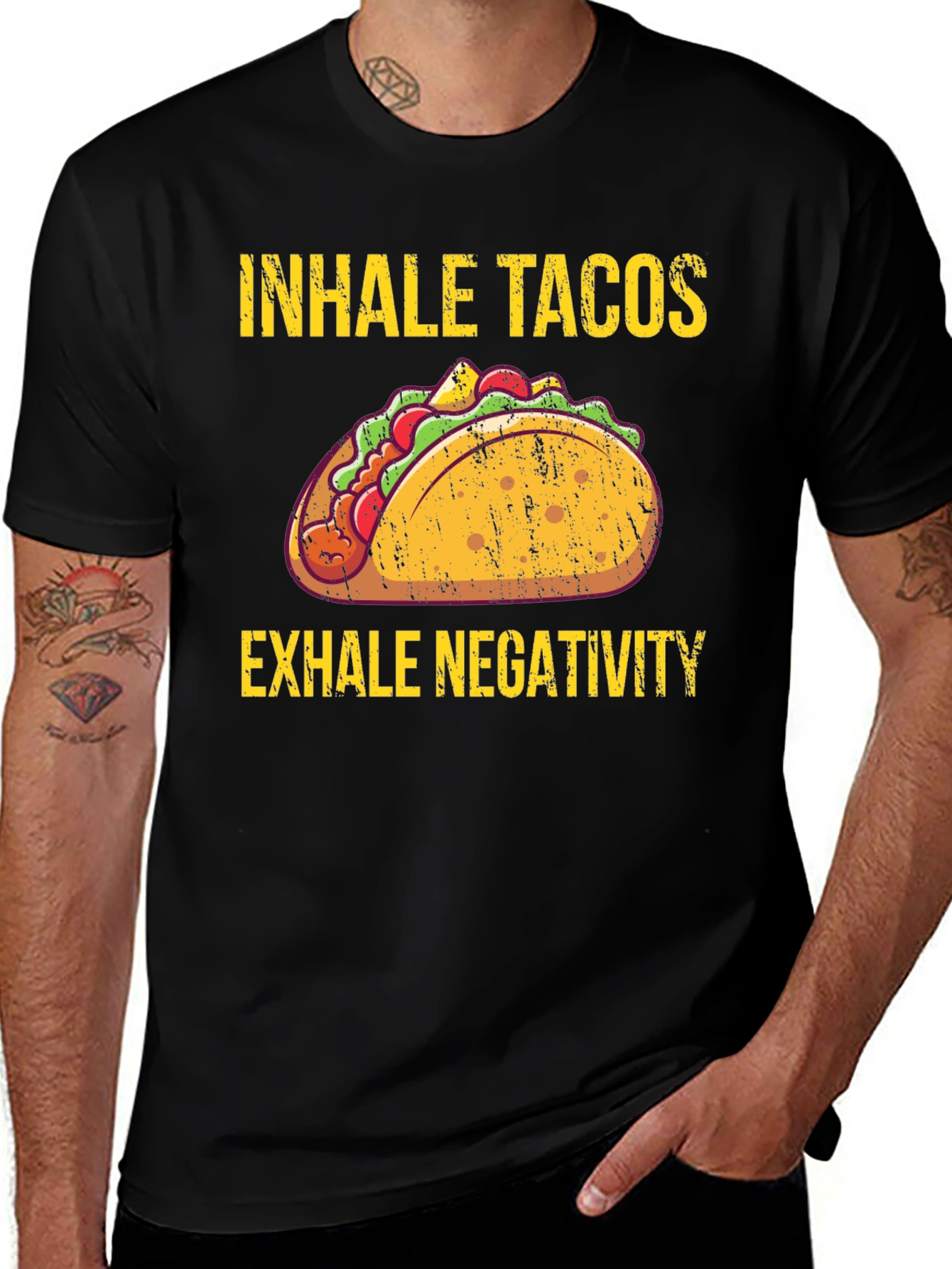 Variant 26 of Inhale Tacos Funny Graphic Tee