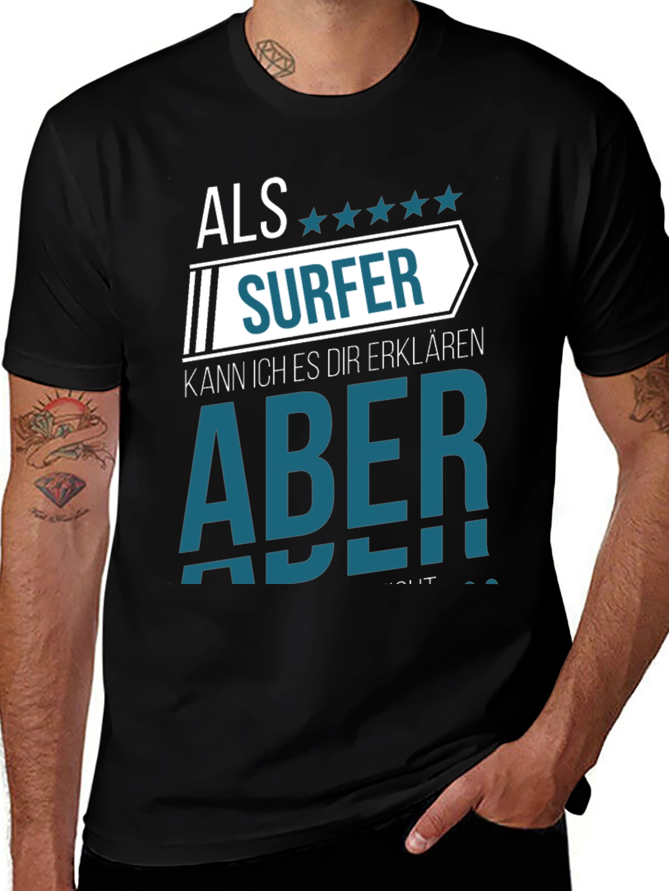 Variant 2 of Surfer Tee - Funny German Saying Shirt