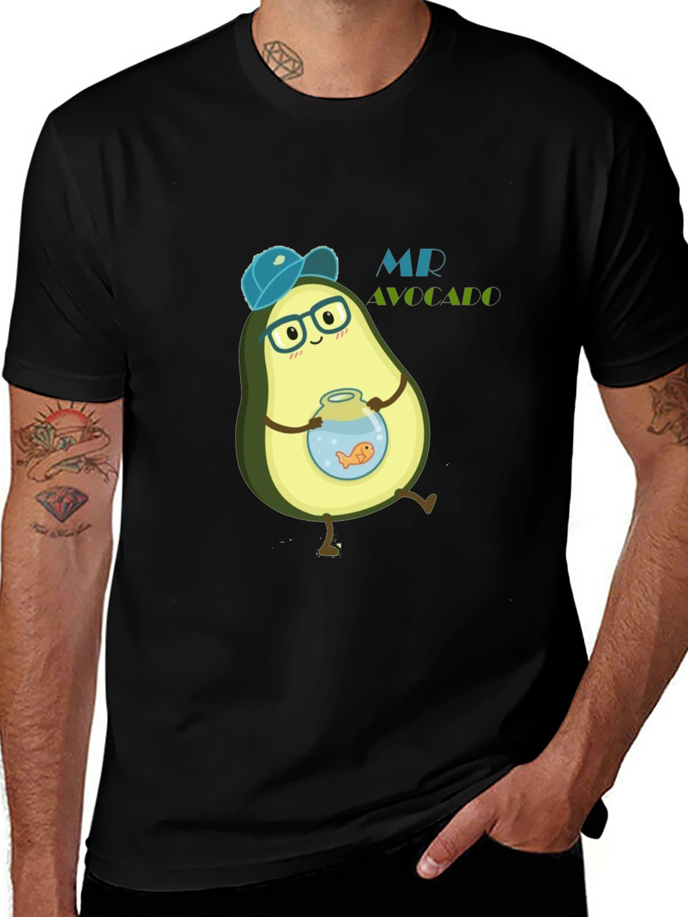 Variant 7 of Mr. Avocado Graphic T-Shirt - Unique Cartoon Design