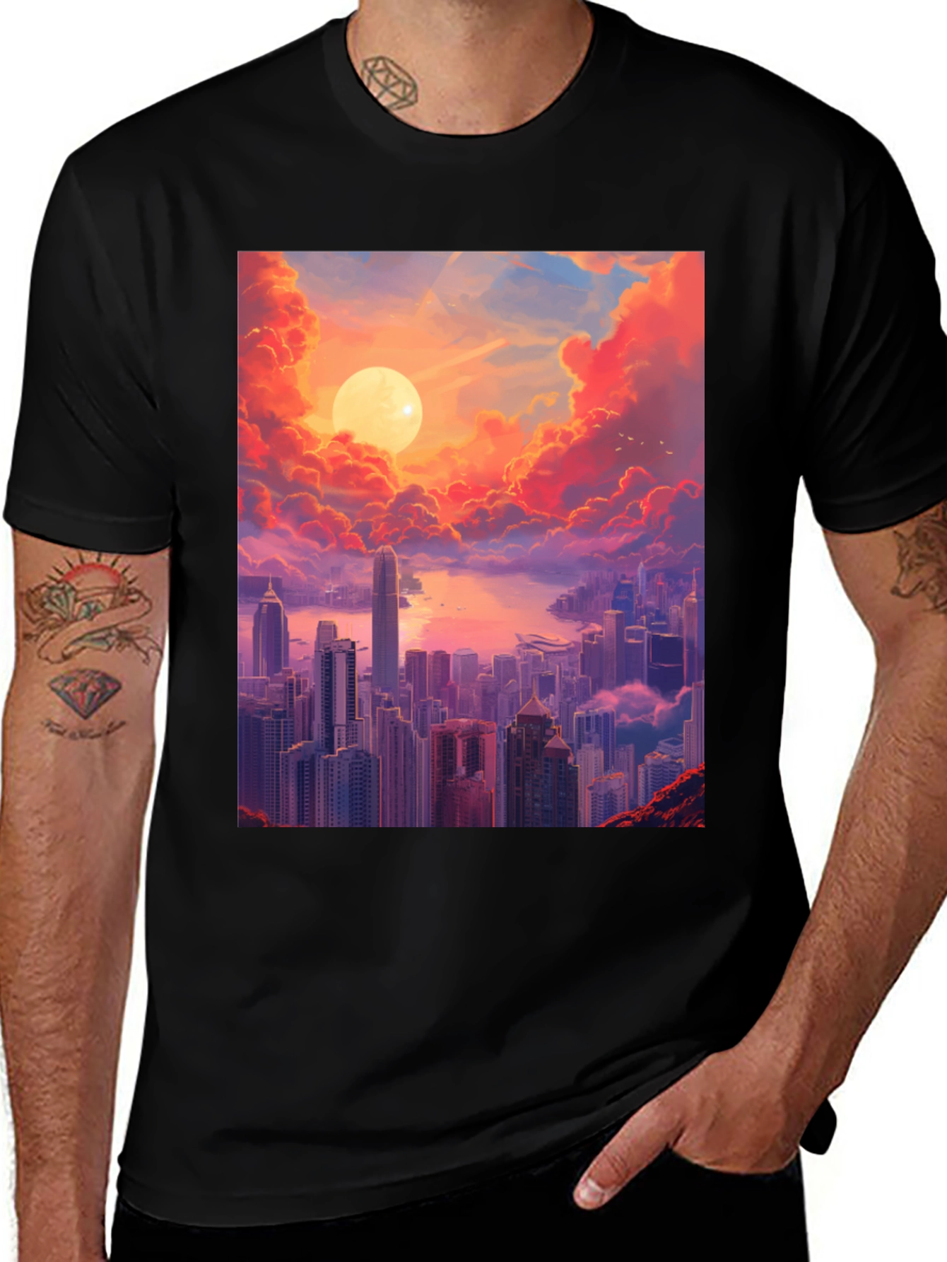 Sunset Cityscape Graphic Tee
