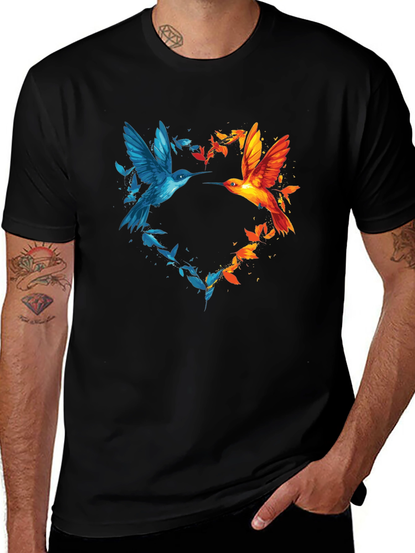 Variant 6 of Hummingbird Heart Graphic Tee